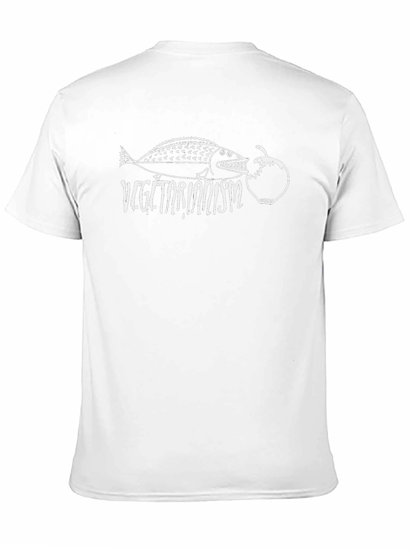 Vegetarianism Graphic T-Shirt - Fish Eating Tomato - 11