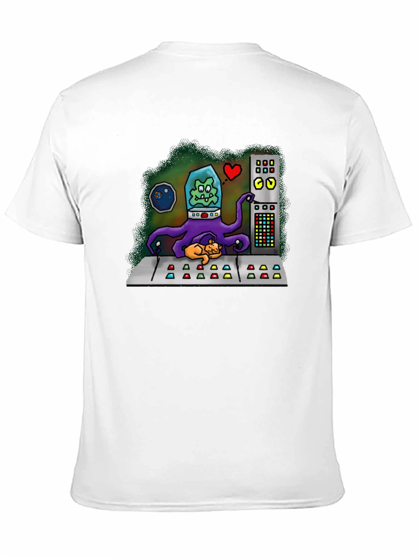 Black Alien Cat Lover Graphic Tee view 11