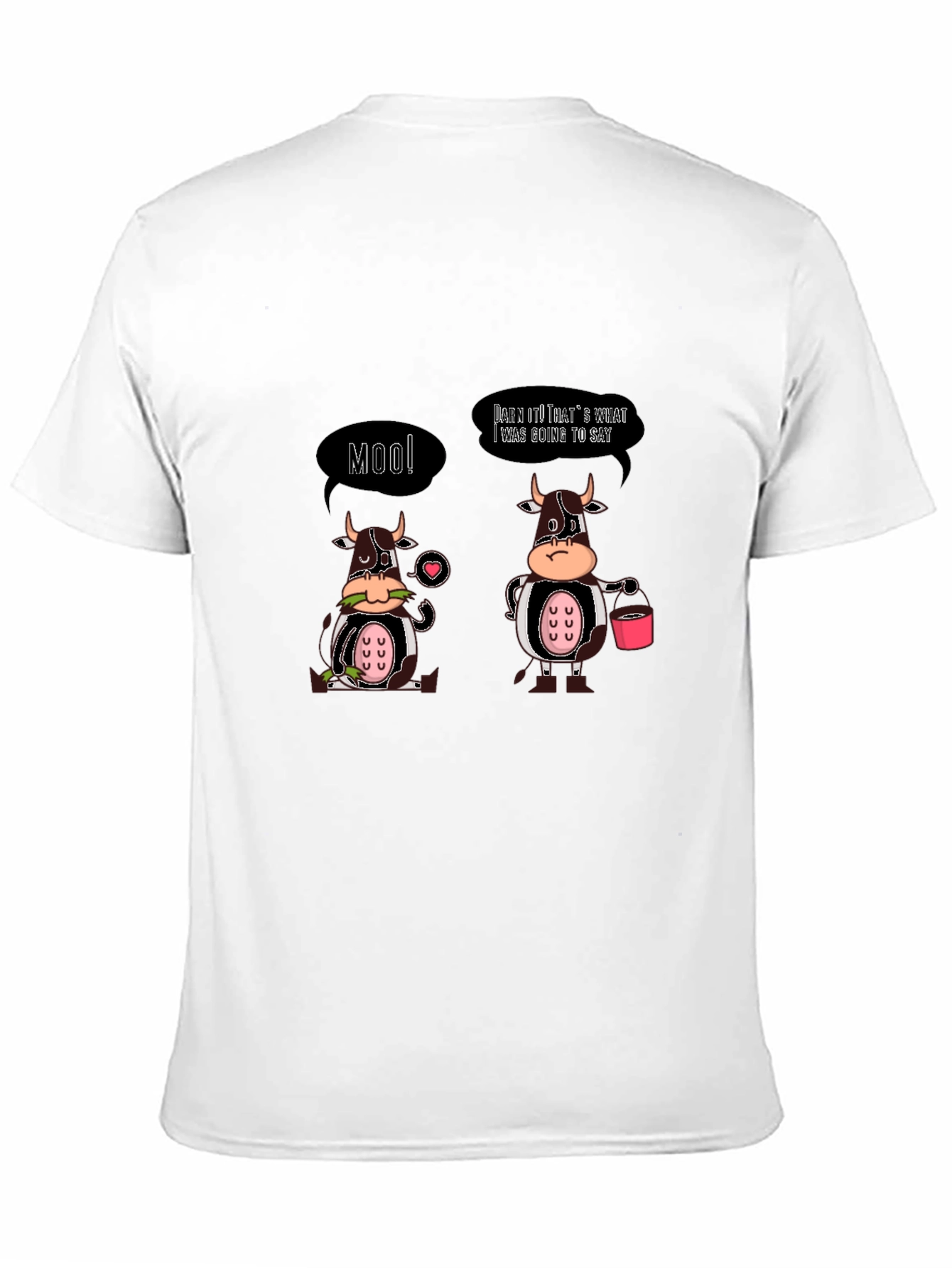 Black Funny Cow Graphic T-Shirt - "Moo!" and More view 11