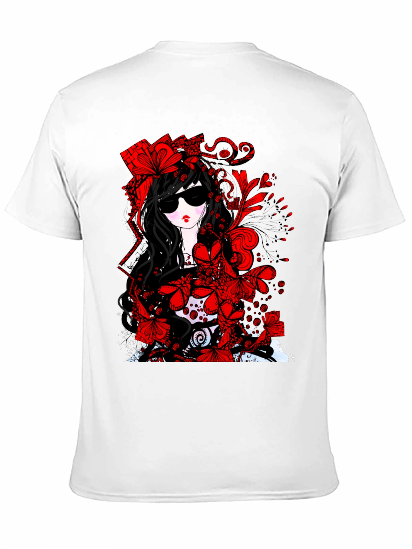 Black Gothic Floral T-Shirt - Dark & Stylish view 11
