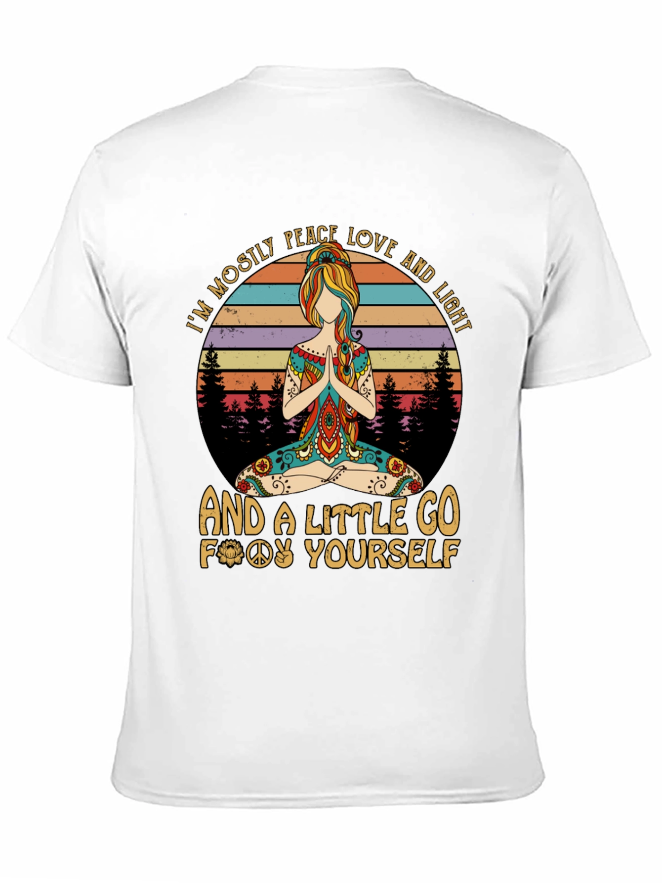 Black Peace Love Light Go Yourself T-Shirt view 11