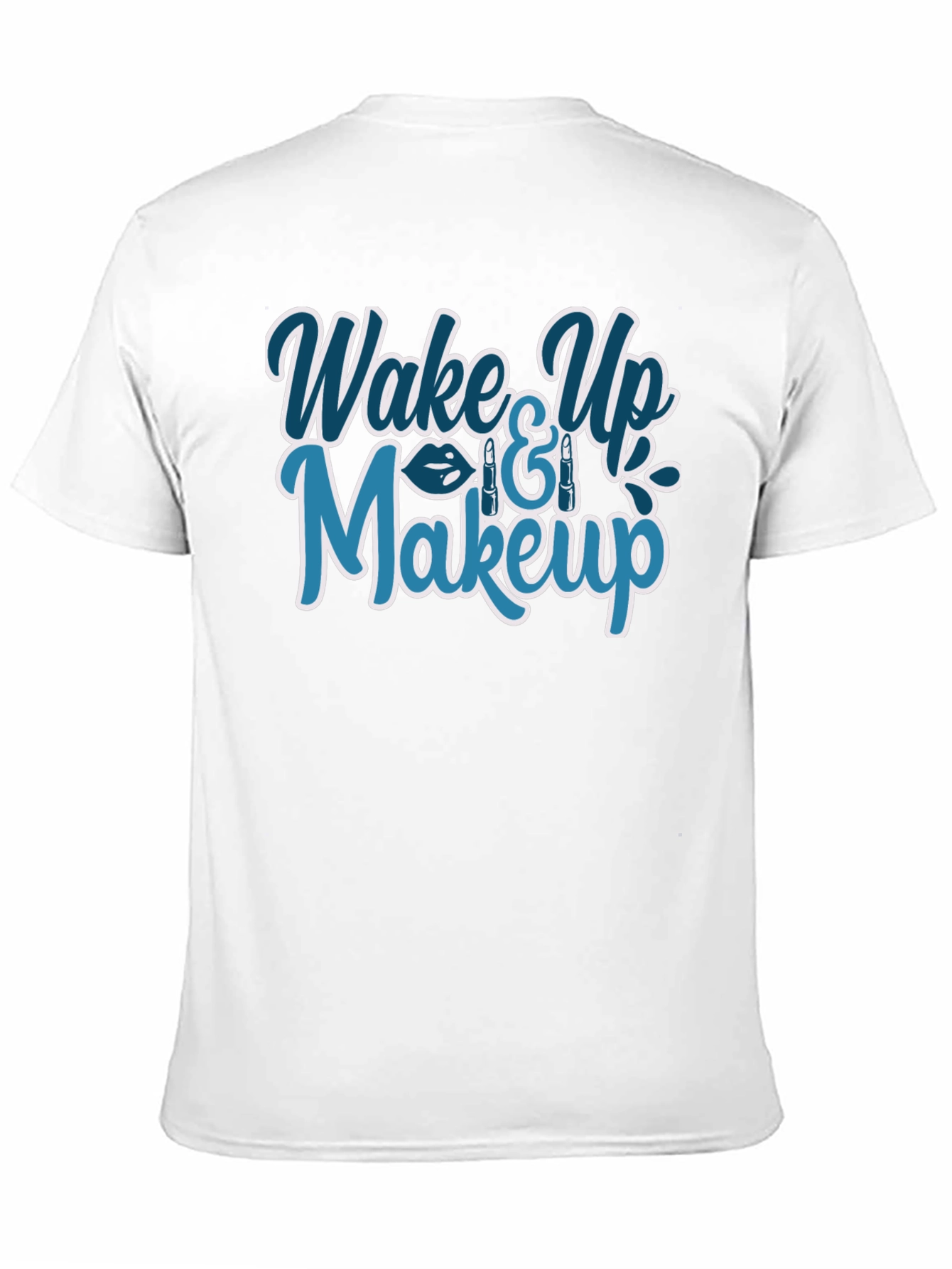 Black Wake Up & Makeup Graphic T-Shirt - Trendy Style view 11