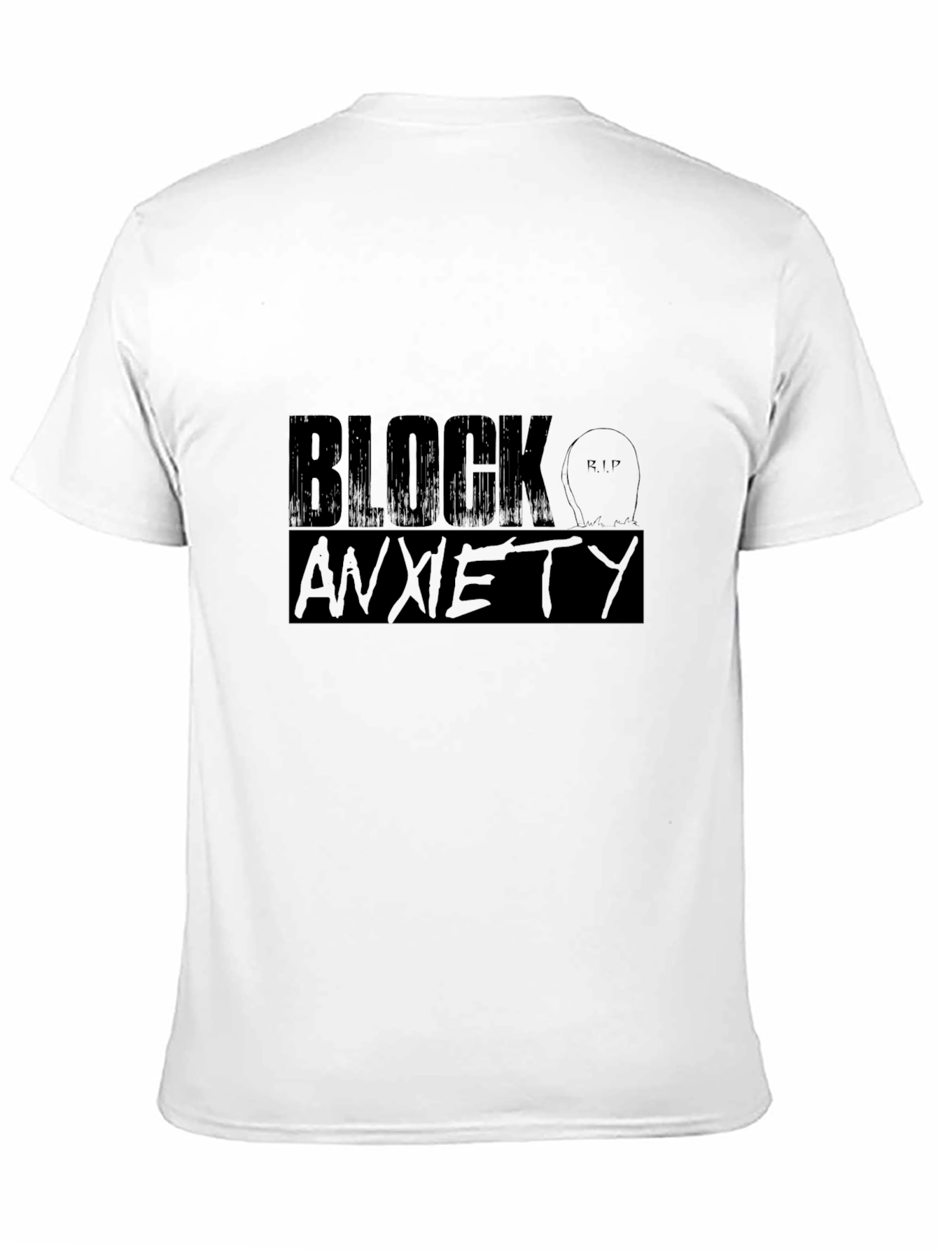 Black Block Anxiety Black Graphic Tee - RIP Anxiety view 11