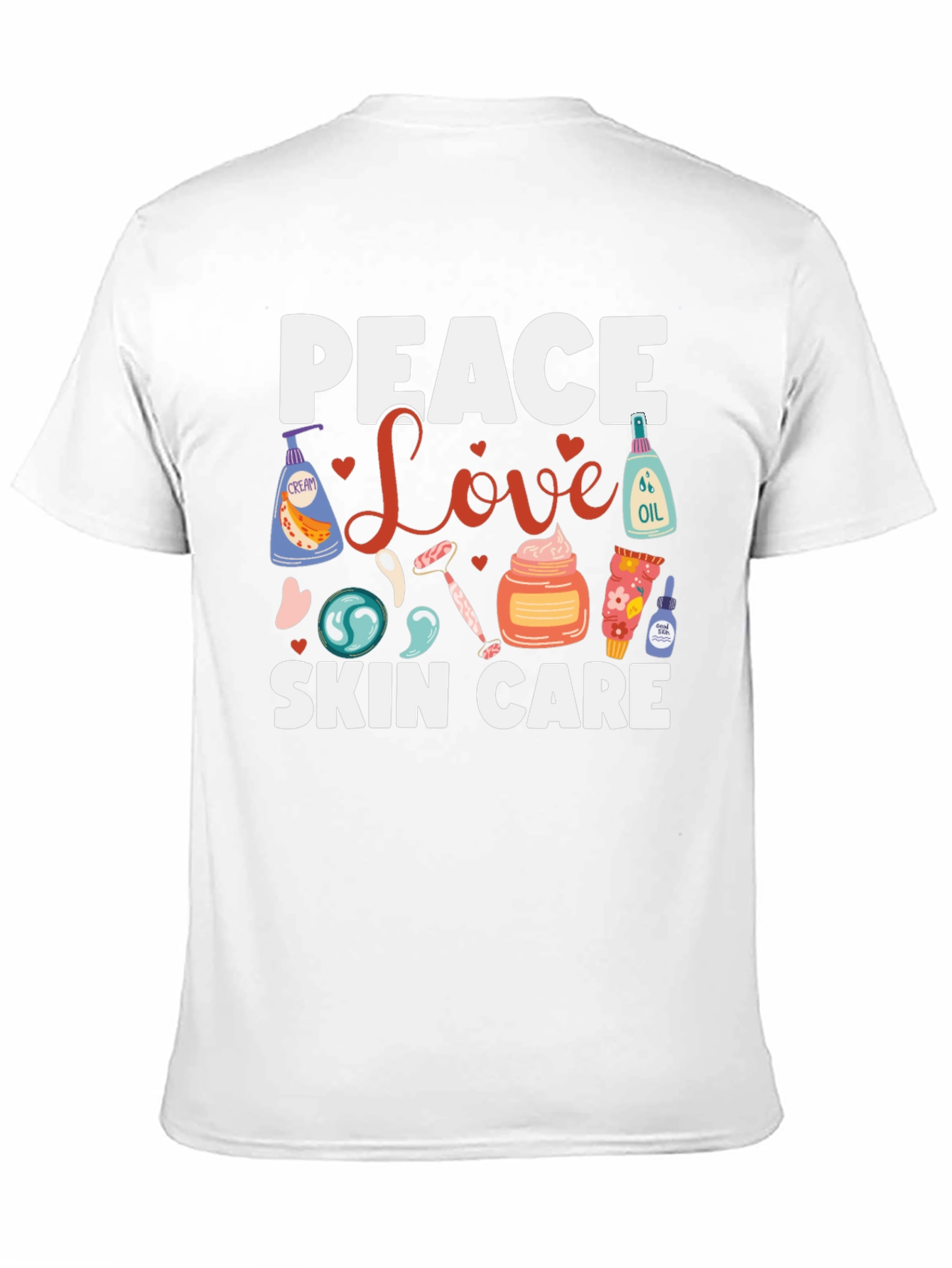 Black Peace Love Skin Care T-Shirt view 11