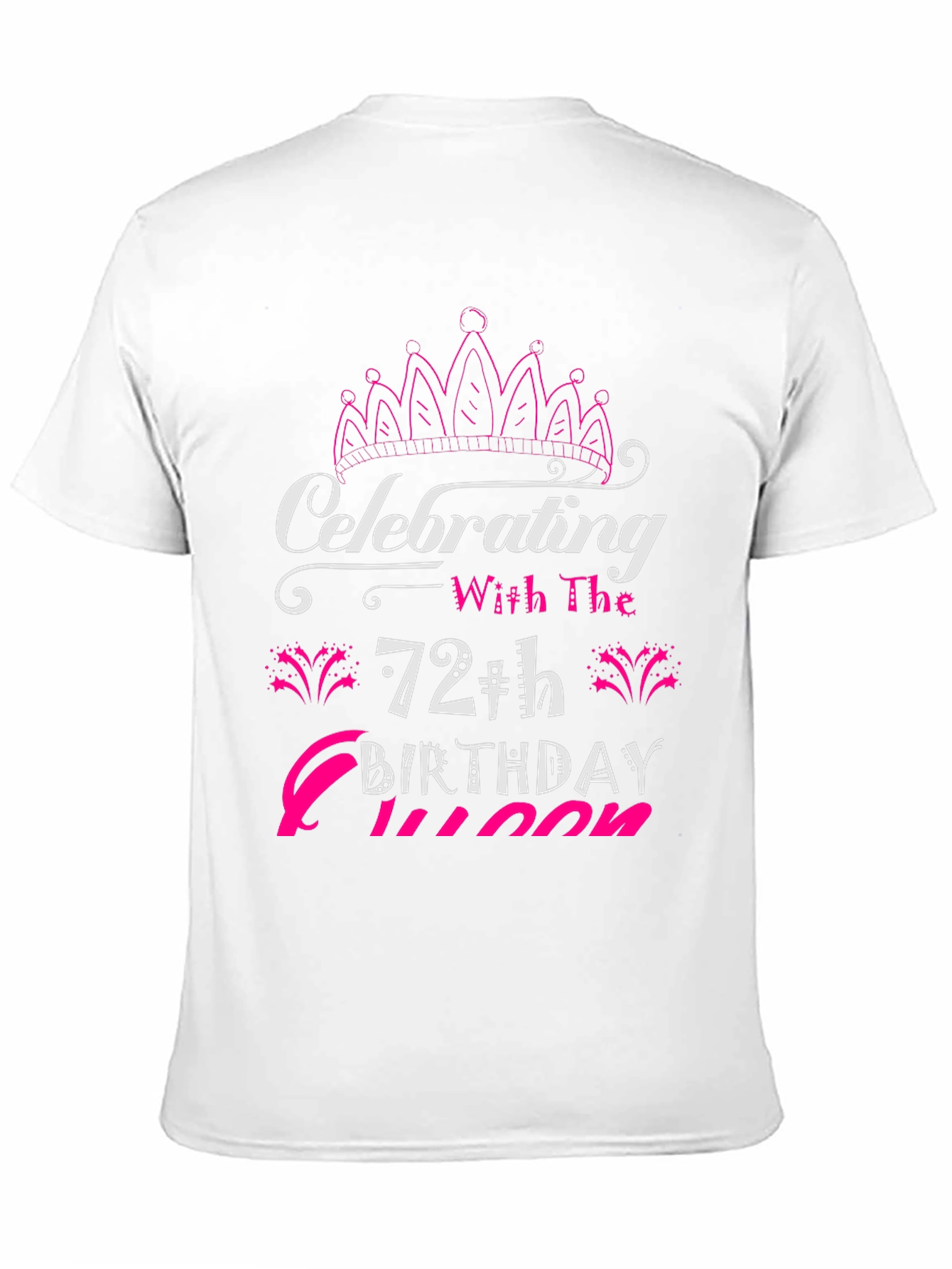 Black 72th Birthday Queen T-Shirt view 11