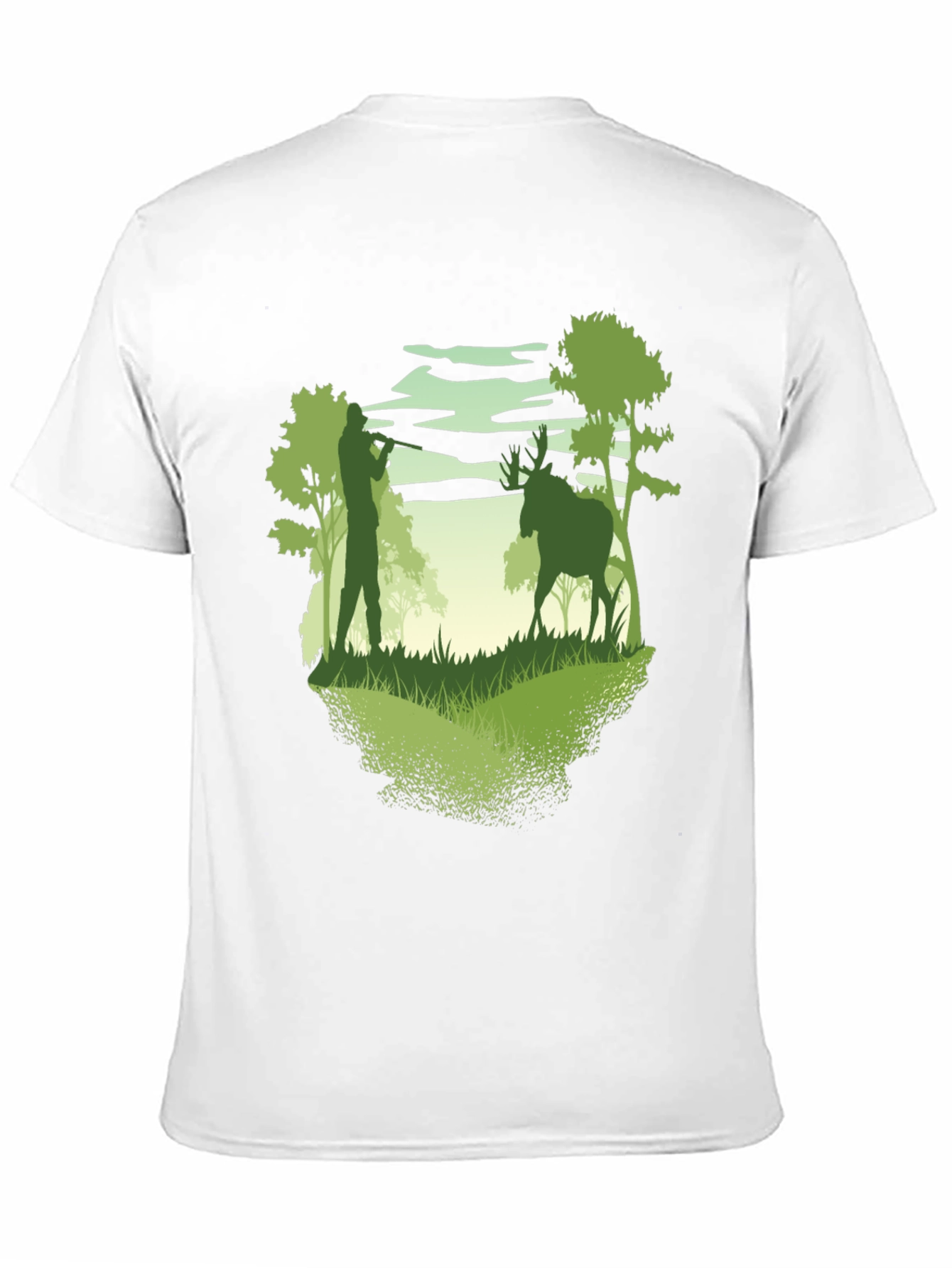 Black Hunter & Deer Graphic Tee - Nature Lover's T-Shirt view 11