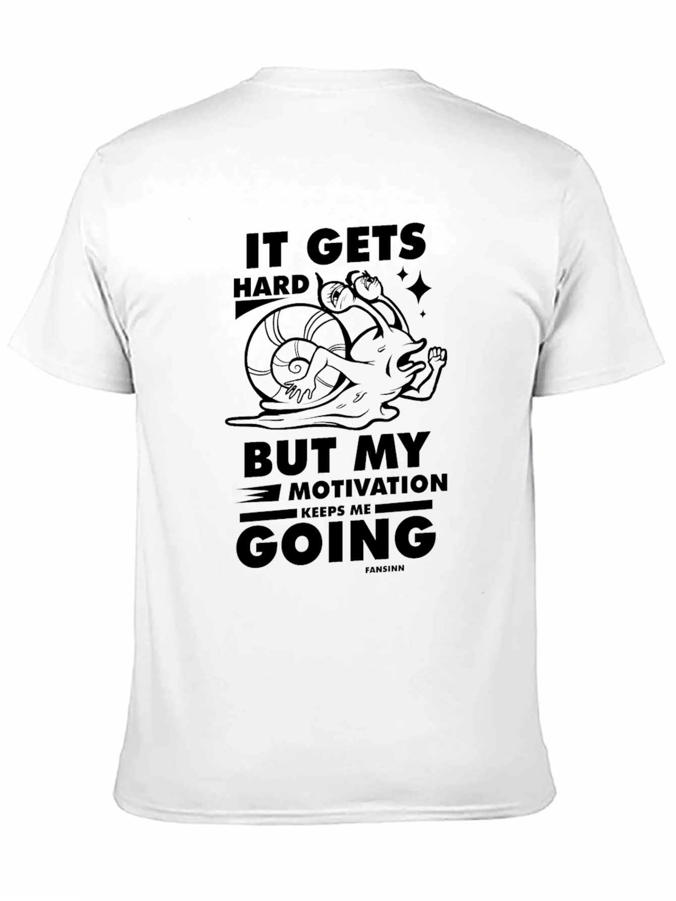 Black Motivational Snail T-Shirt - It Gets Hard, Going view 11