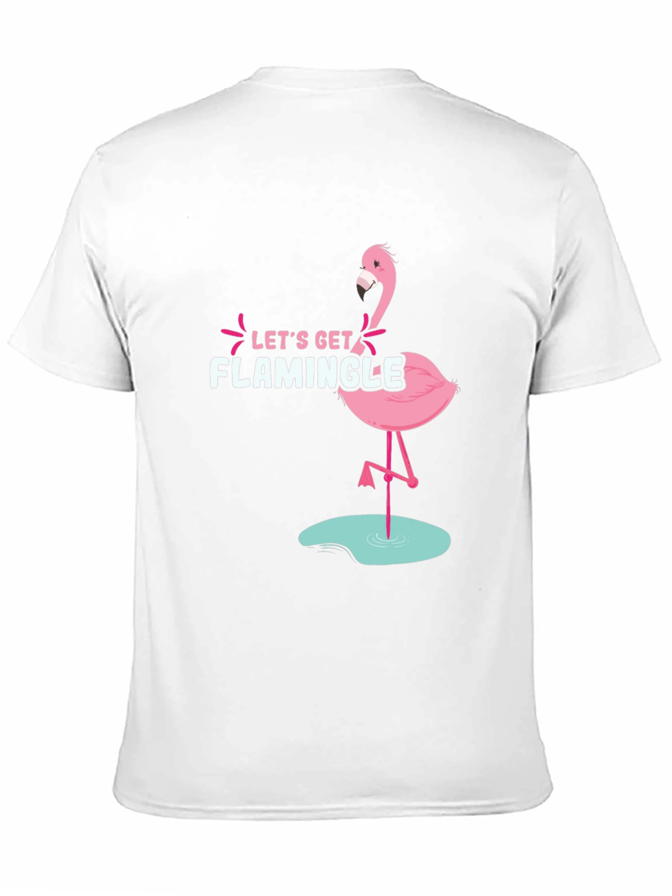 Black Let's Get Flamingle Black Graphic Tee view 11