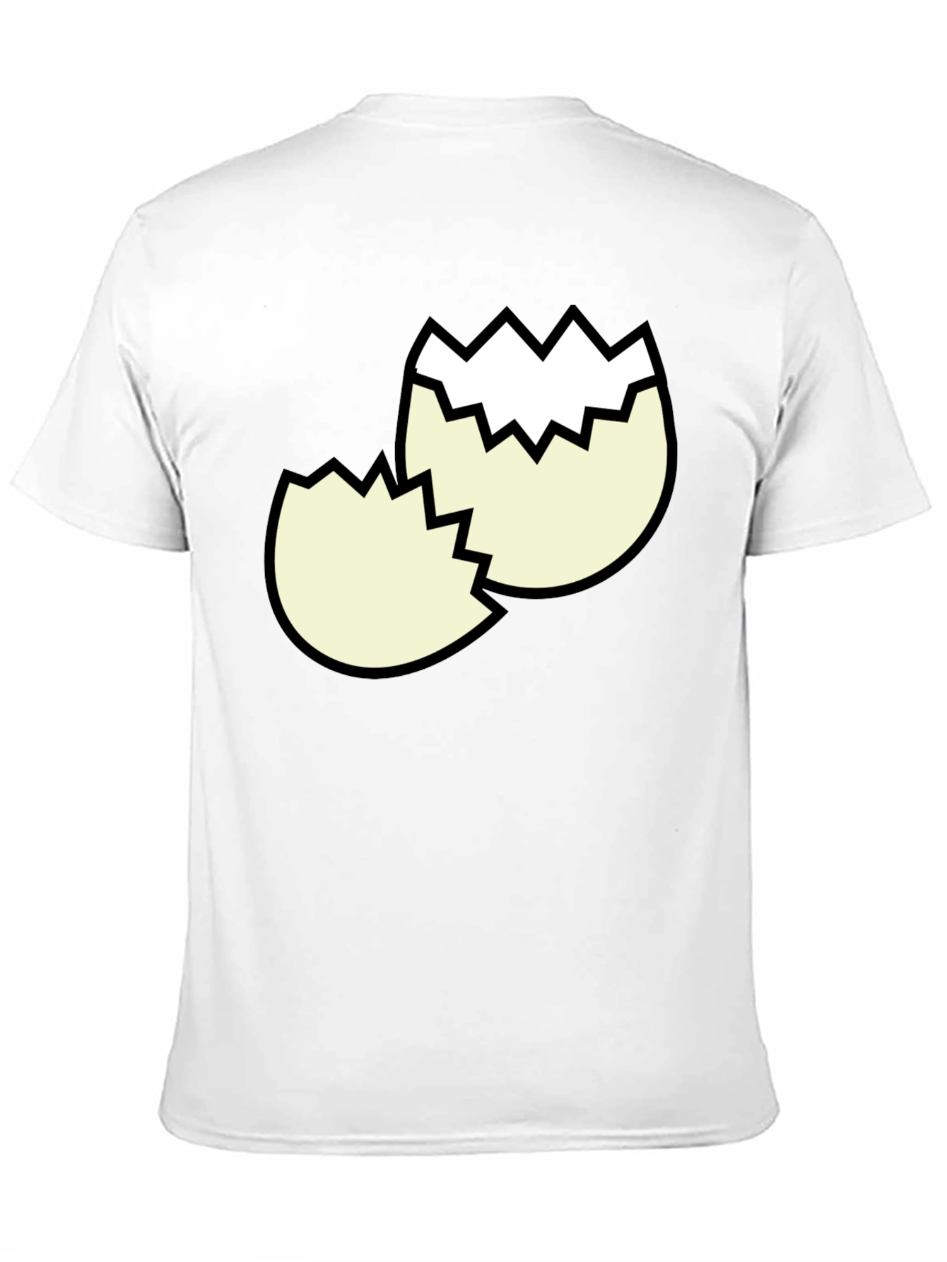 Black Cracked Egg Graphic Tee - Funny Broken Eggshell Design view 11