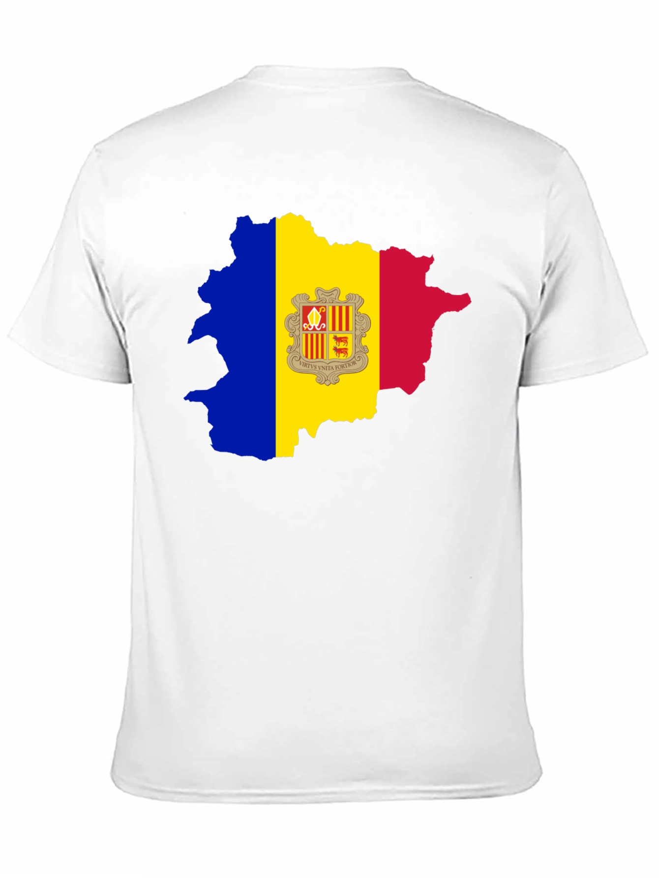 Black Andorra Flag Map Graphic Tee - Black Cotton Blend view 11