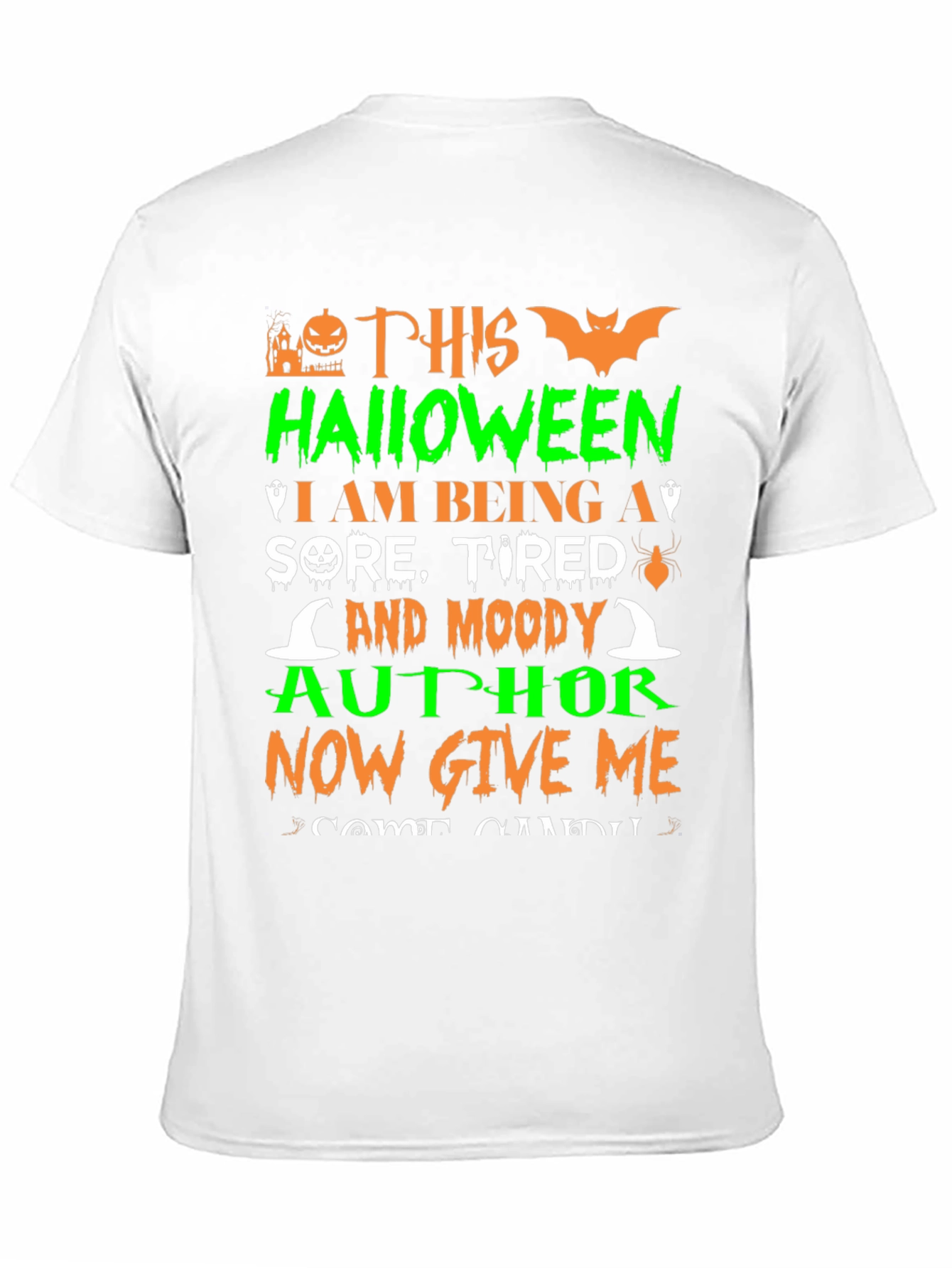 Black Funny Halloween Author T-Shirt view 11