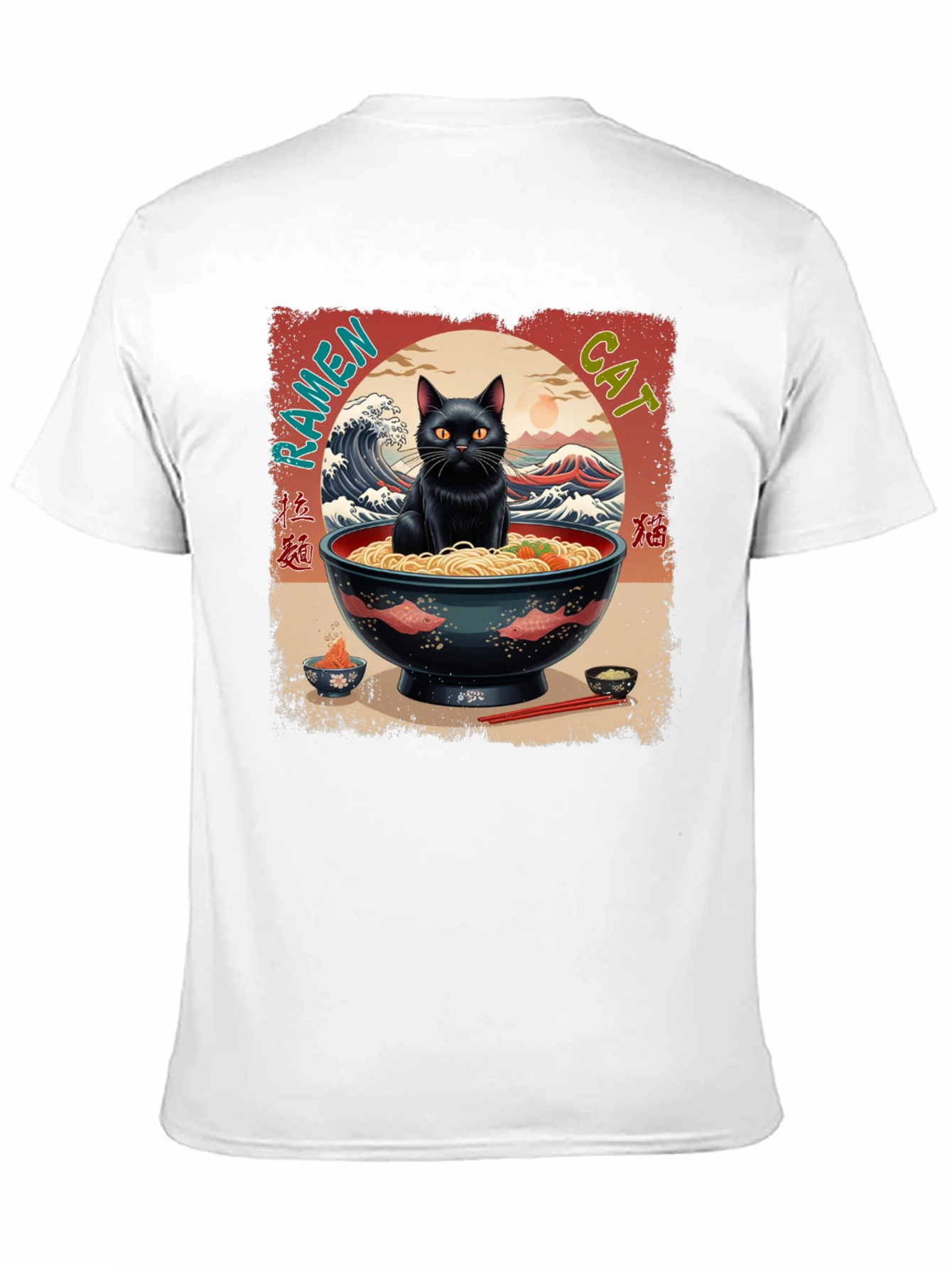 Black Ramen Cat Graphic Tee view 11