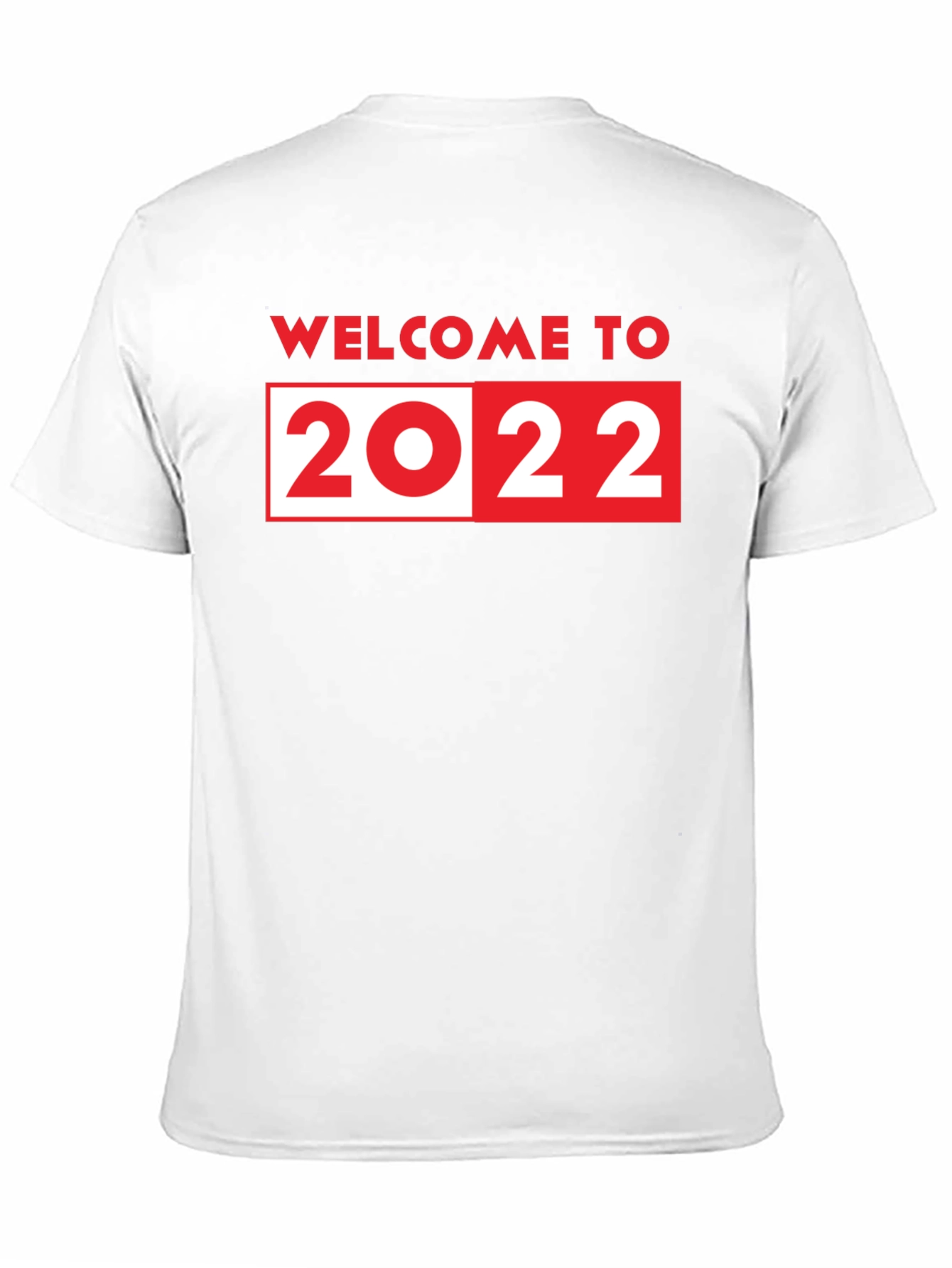 Black Welcome to 2022 T-Shirt - Black Crew Neck view 11