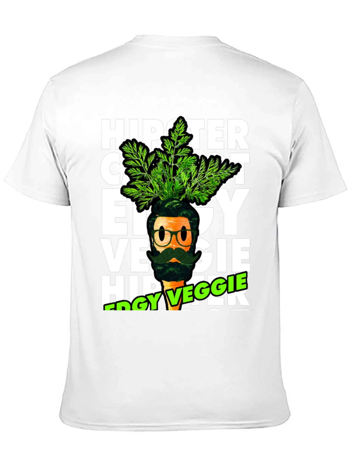 Black Edgy Veggie Hipster T-Shirt view 11