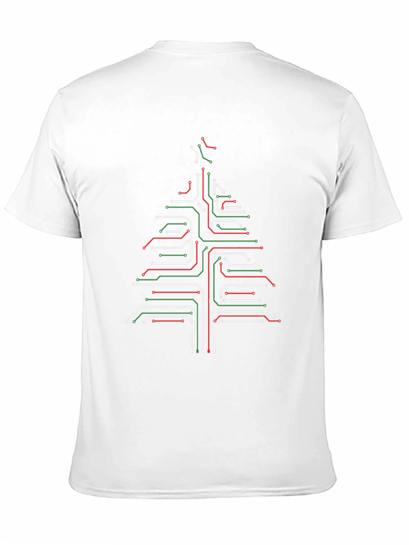 Black Circuit Board Christmas Tree Graphic Tee view 11