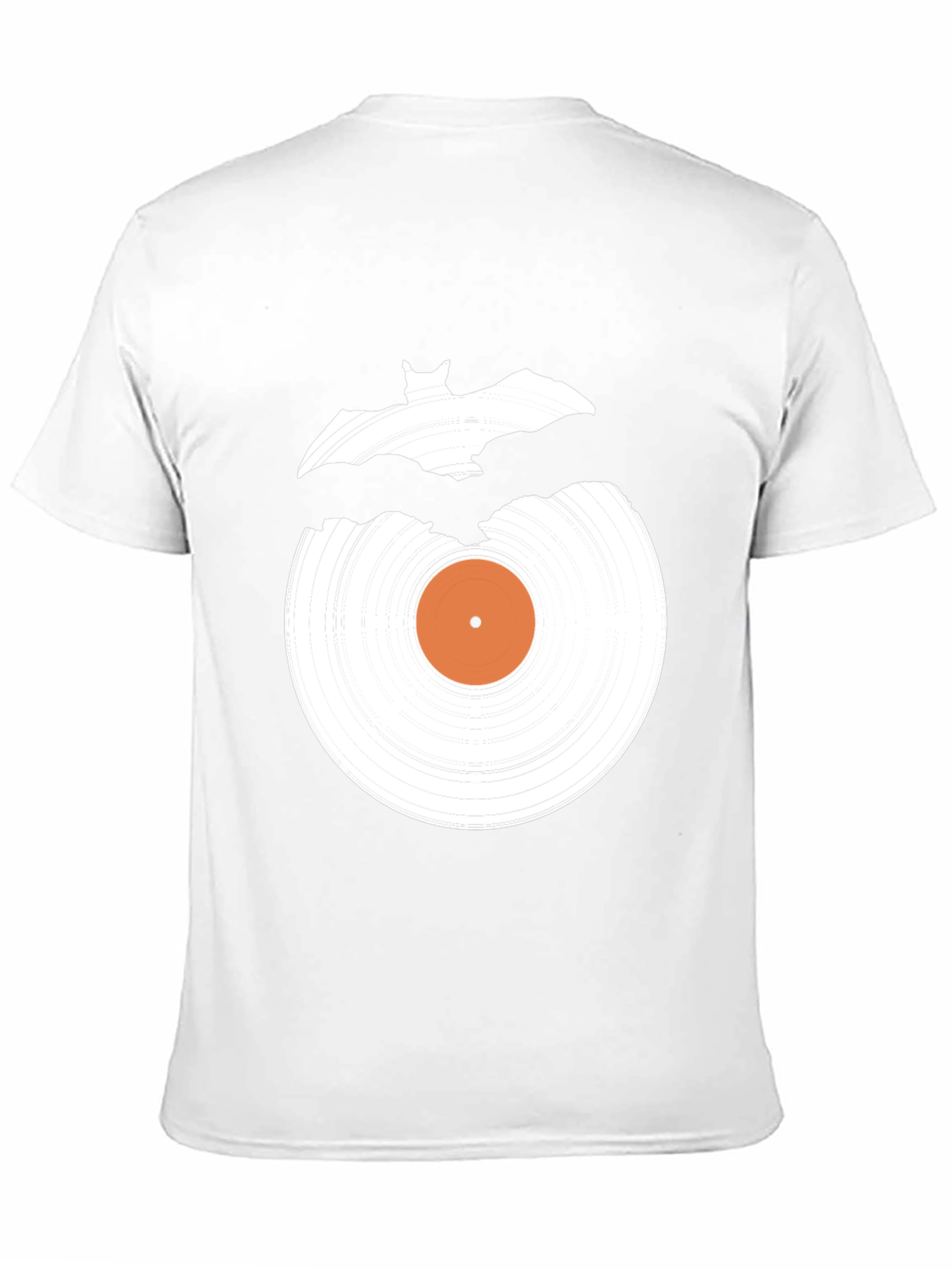 Black Bat Vinyl Record Graphic Tee - Halloween Style view 11