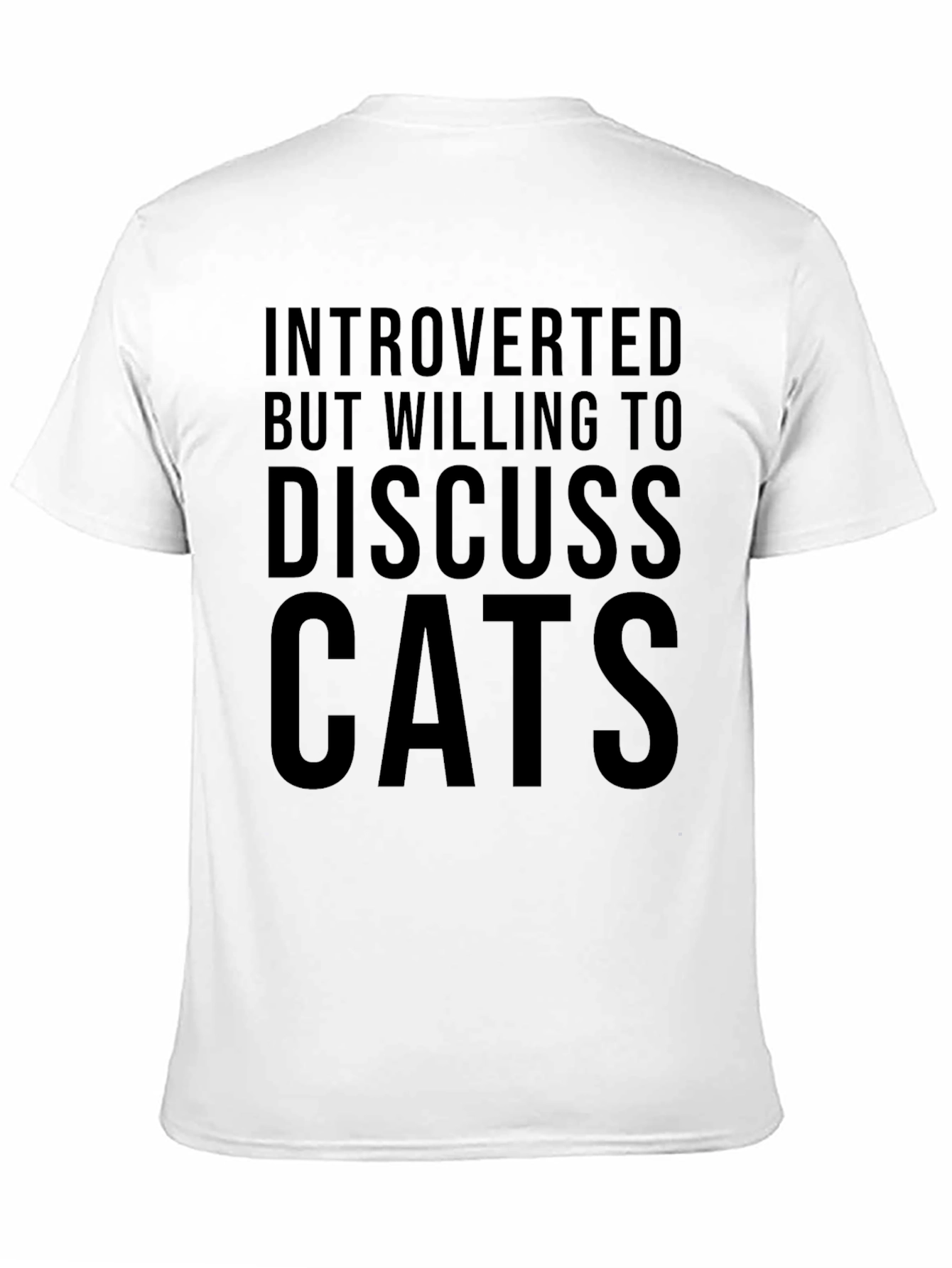Black Introverted Cat Lover T-Shirt - Soft Cotton Tee view 11