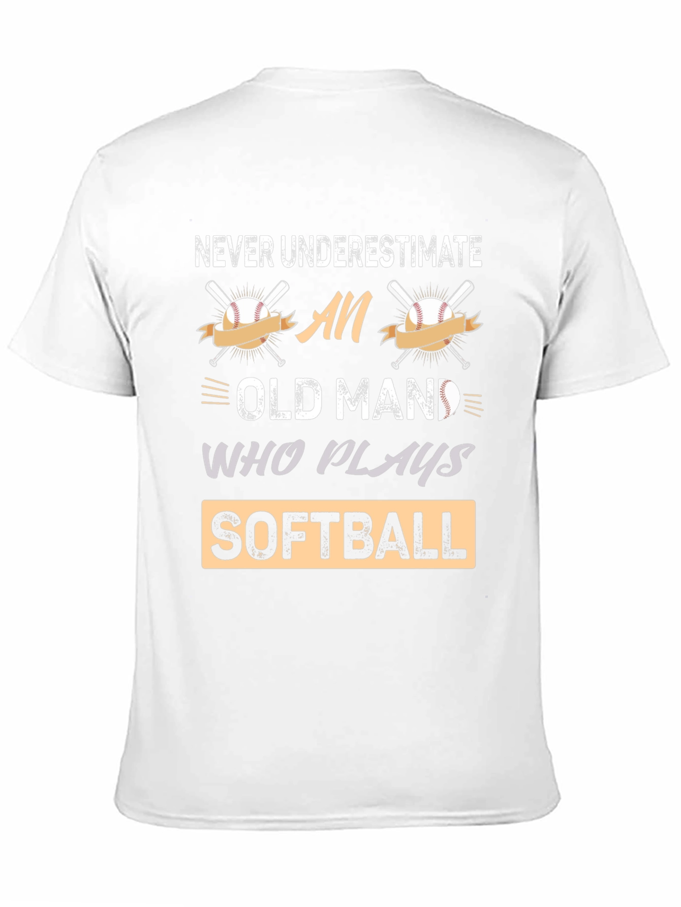 Black Never Underestimate An Old Man Who Plays Softball T-Shirt view 11