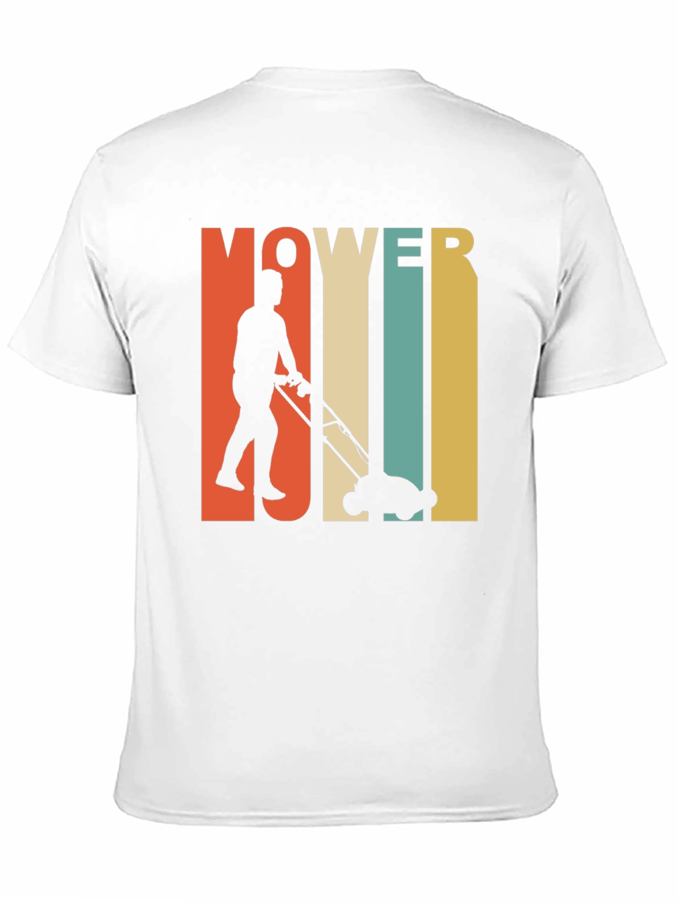 Black Vintage Mower Man T-Shirt - Retro Lawn Care Design view 11