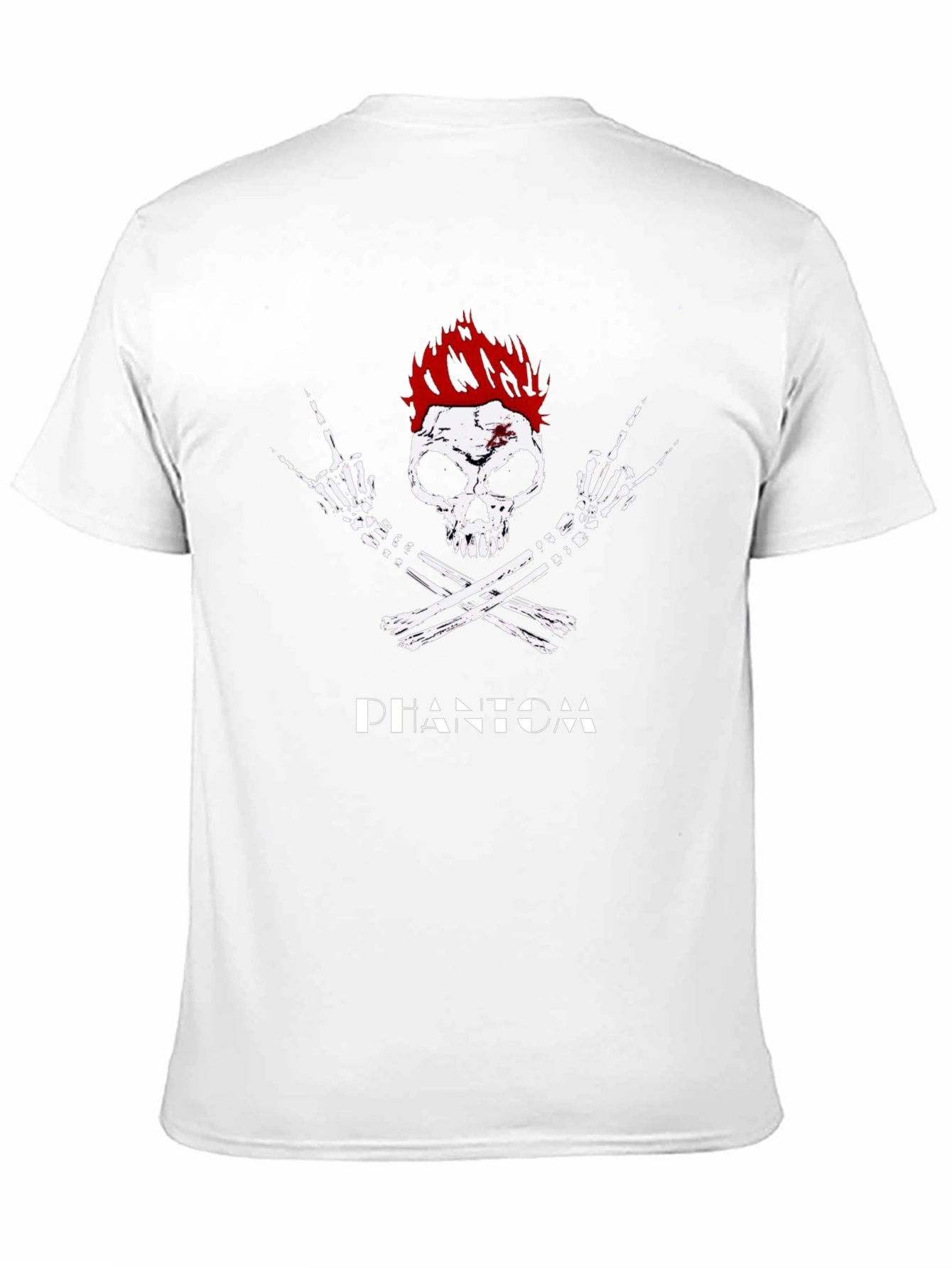 Black Phantom Skull Rocker Tee - Black Graphic T-Shirt view 11