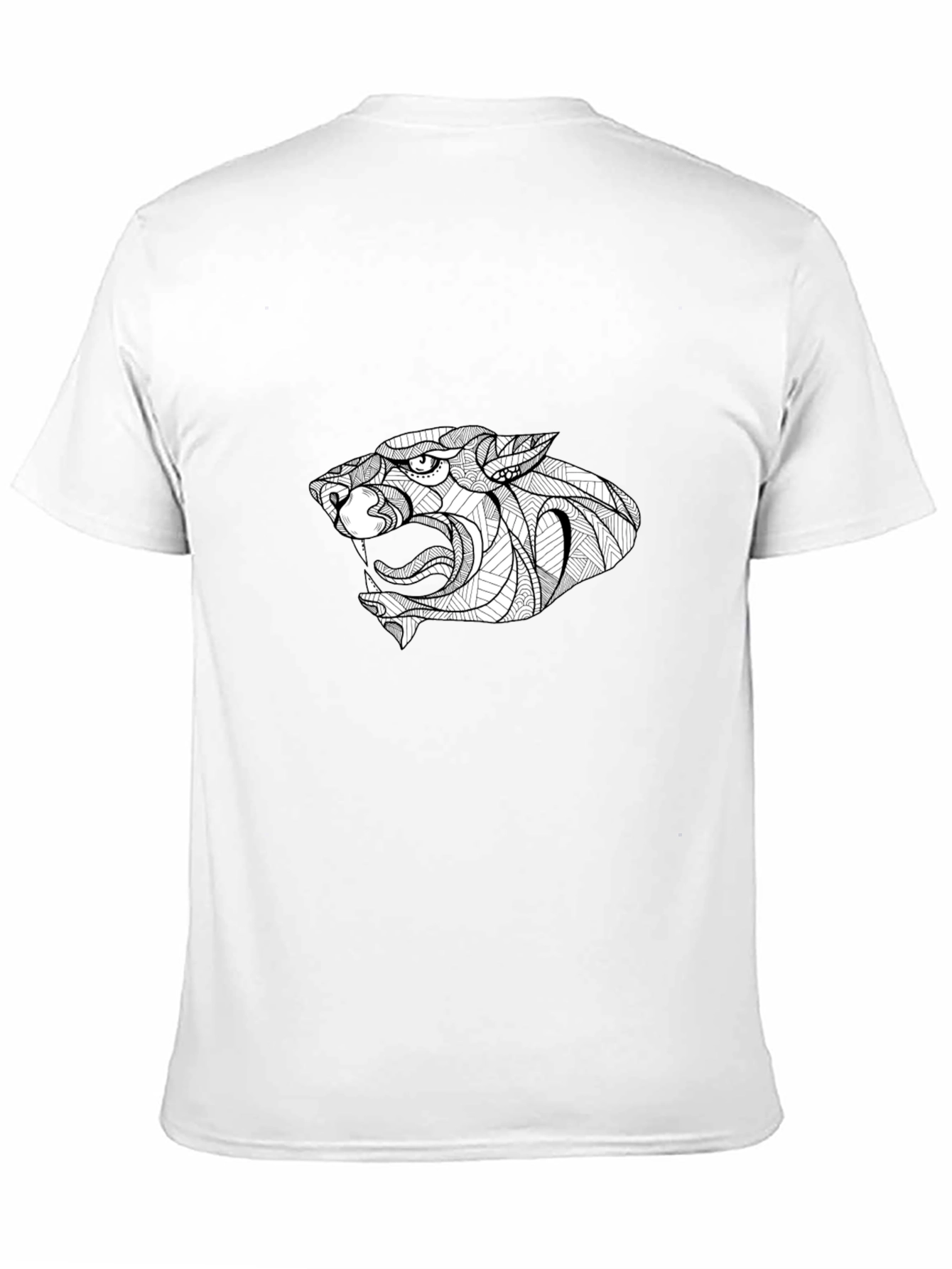 Black Black T-Shirt with Stylized Panther Graphic view 11