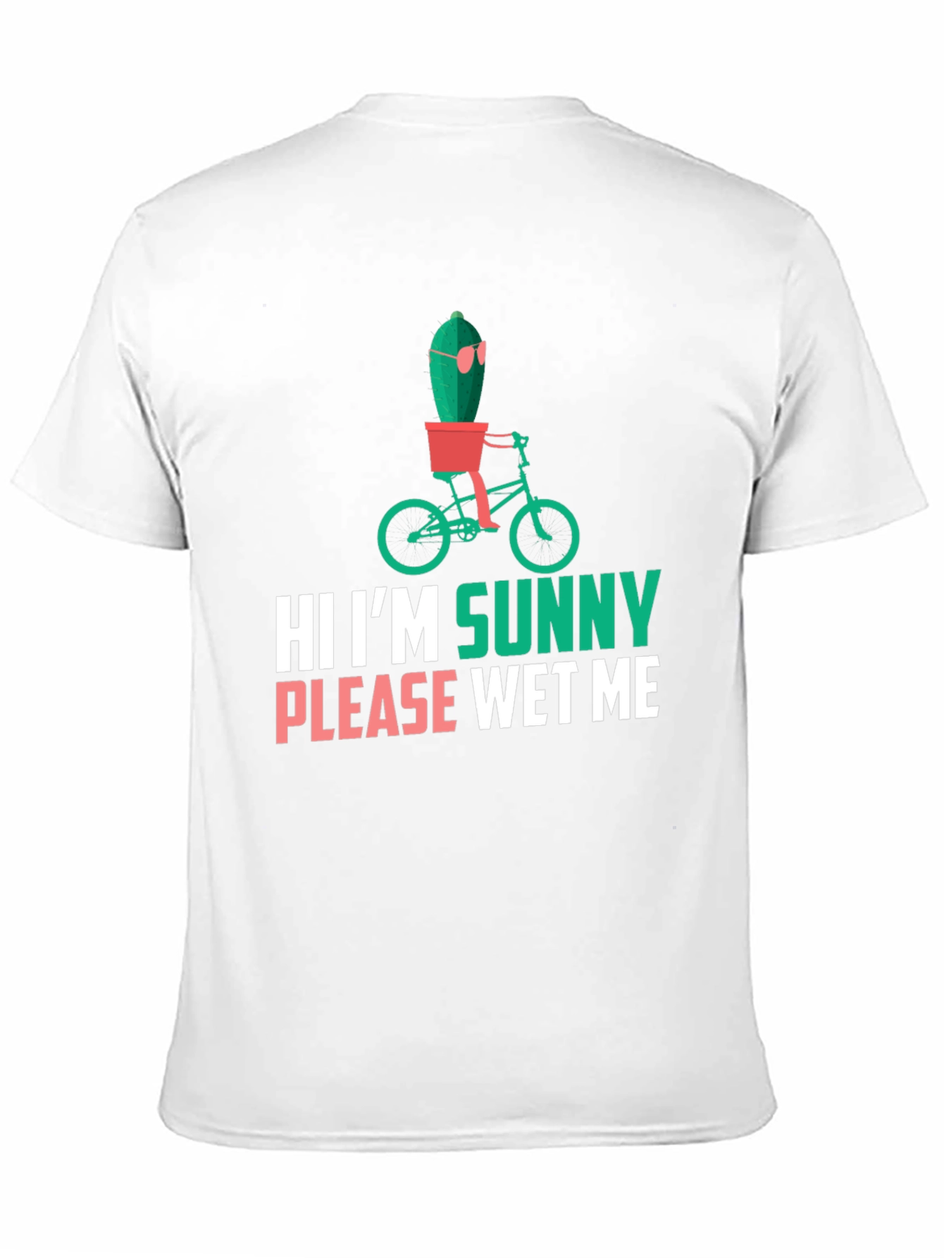 Black Funny Cactus T-Shirt - "Hi I'm Sunny, Please Wet Me" view 11