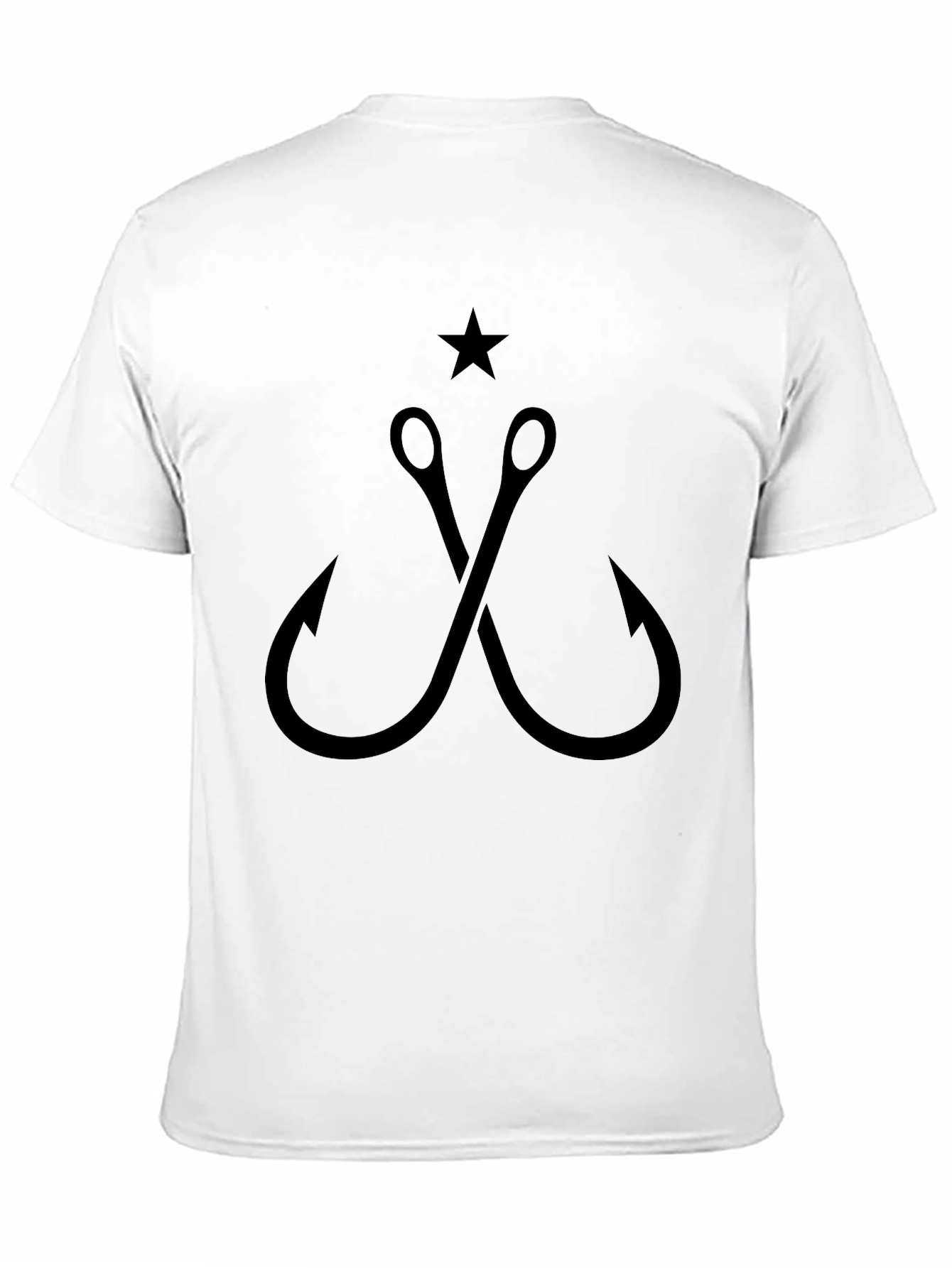 Black Black Fishing Hooks & Star Graphic Tee view 11