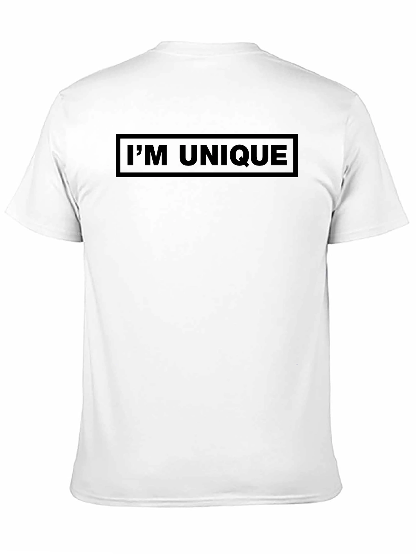 Black I'm Unique Graphic T-Shirt - Black Crew Neck view 11