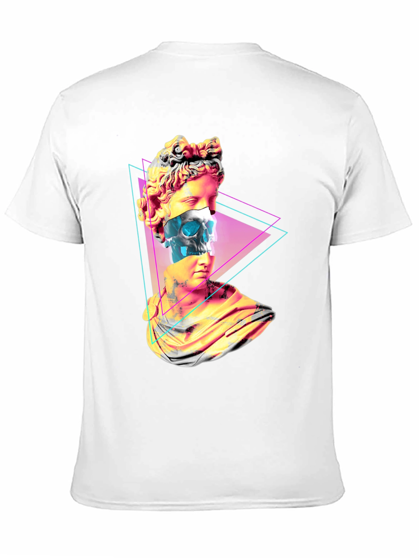 Statue Skull Graphic Tee - Men's Black T-Shirt - 11