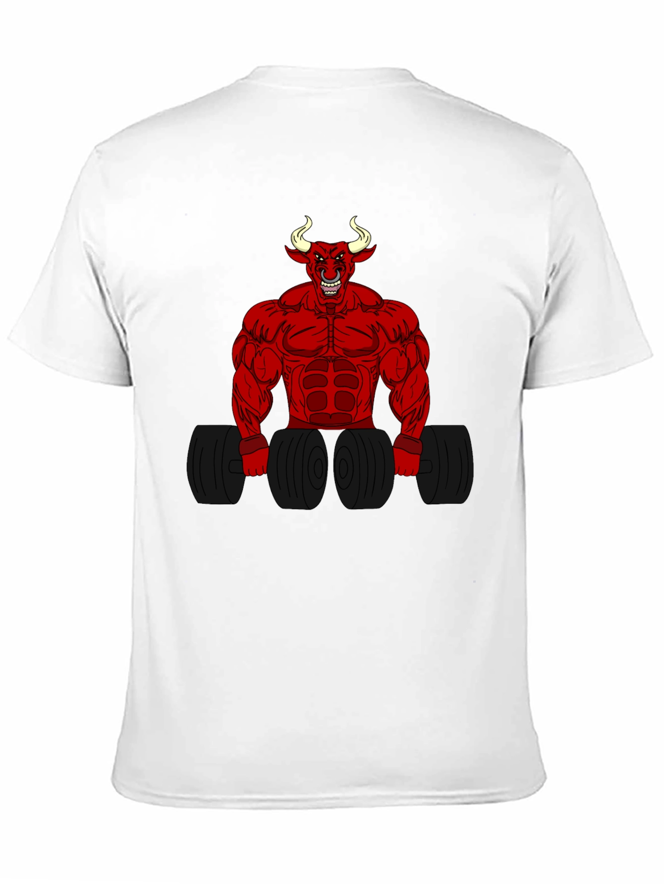 Black Red Devil Bull Gym T-Shirt view 11
