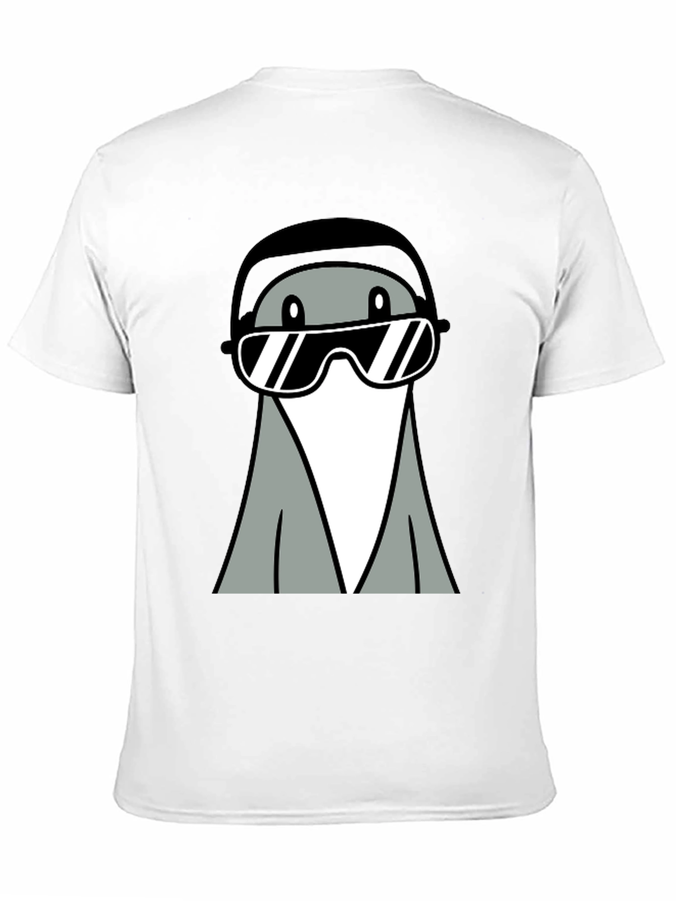 Black Cool Gray Cartoon Character Tee view 11