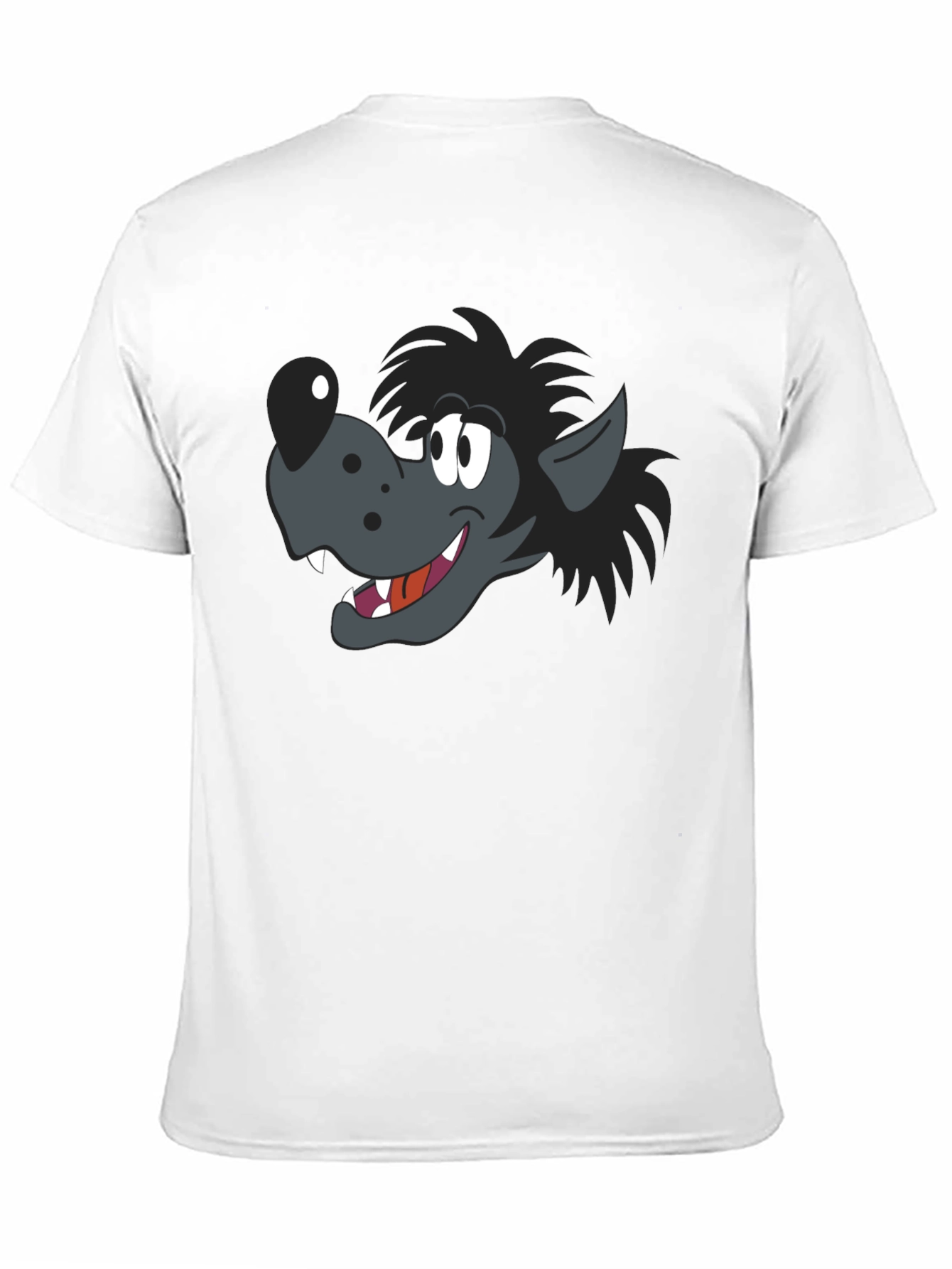Black Cartoon Wolf Graphic Black T-Shirt view 11