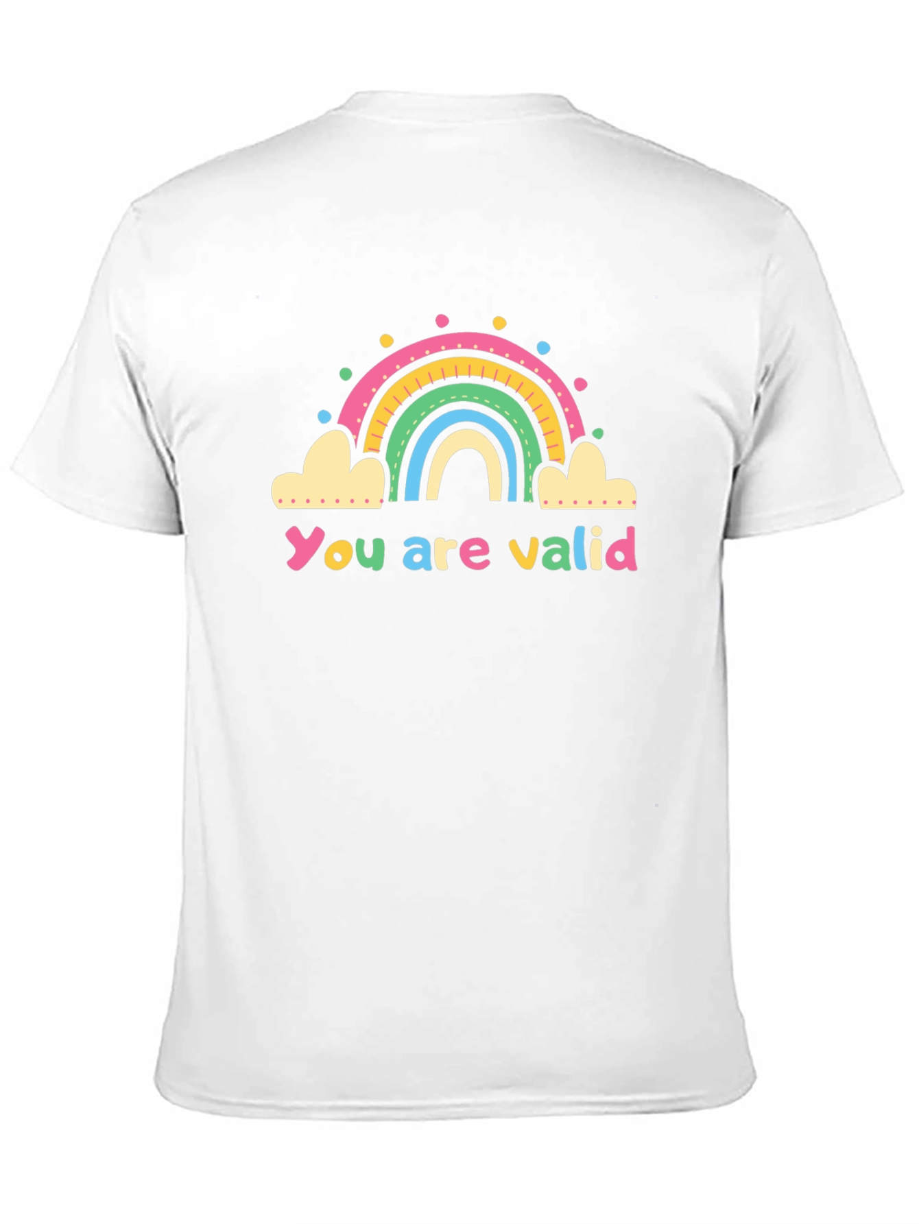 Black You are Valid Rainbow Graphic Tee - Black Unisex Shirt view 11