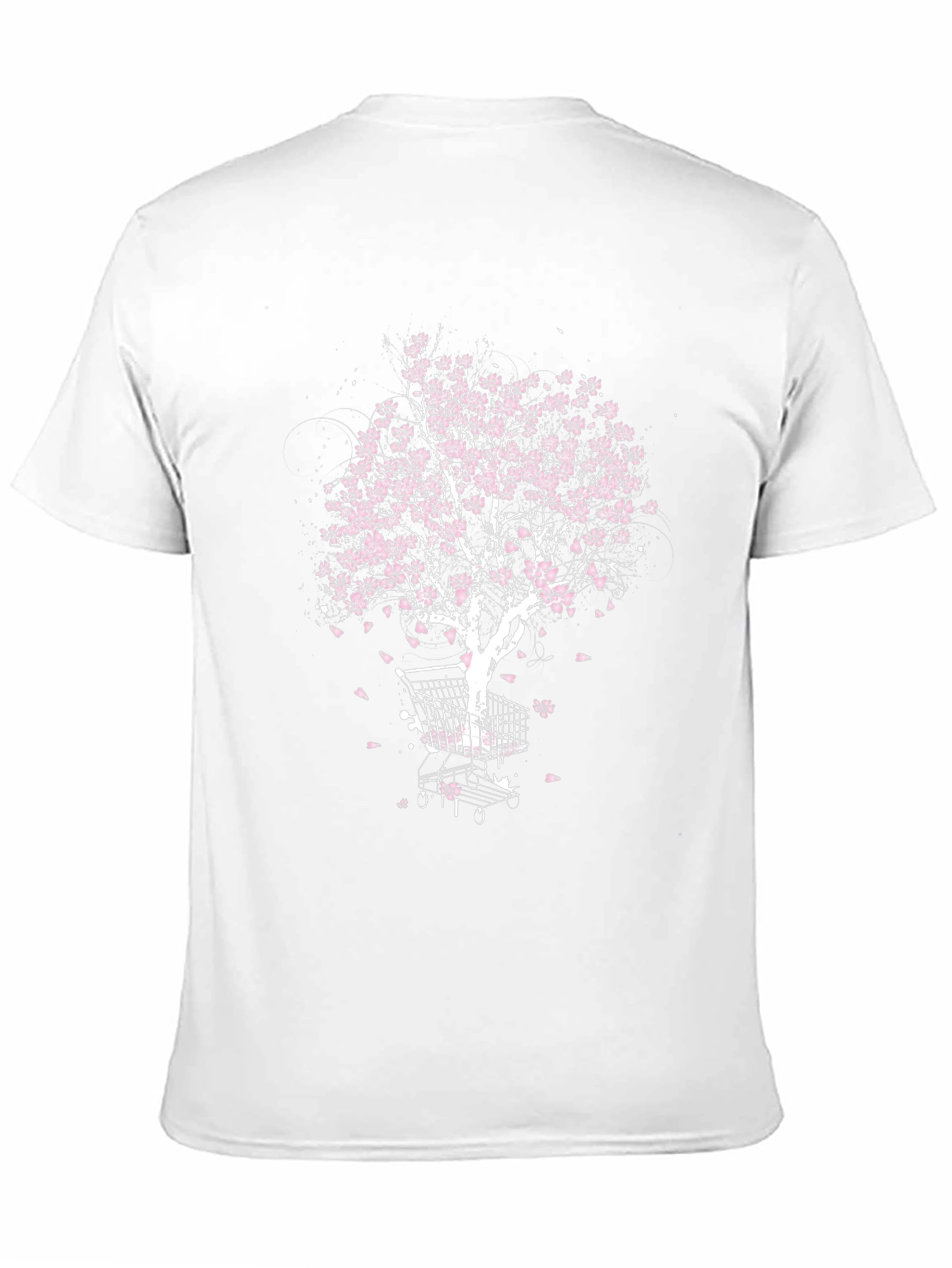 Black Cherry Blossom Shopping Cart Tree Graphic Tee view 11