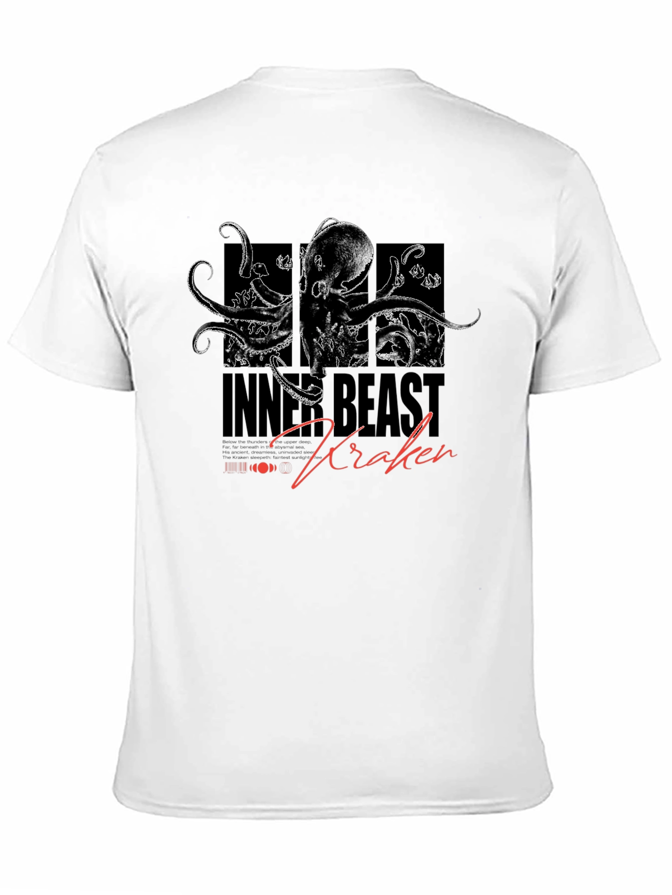Black Inner Beast Kraken Black Graphic T-Shirt view 11