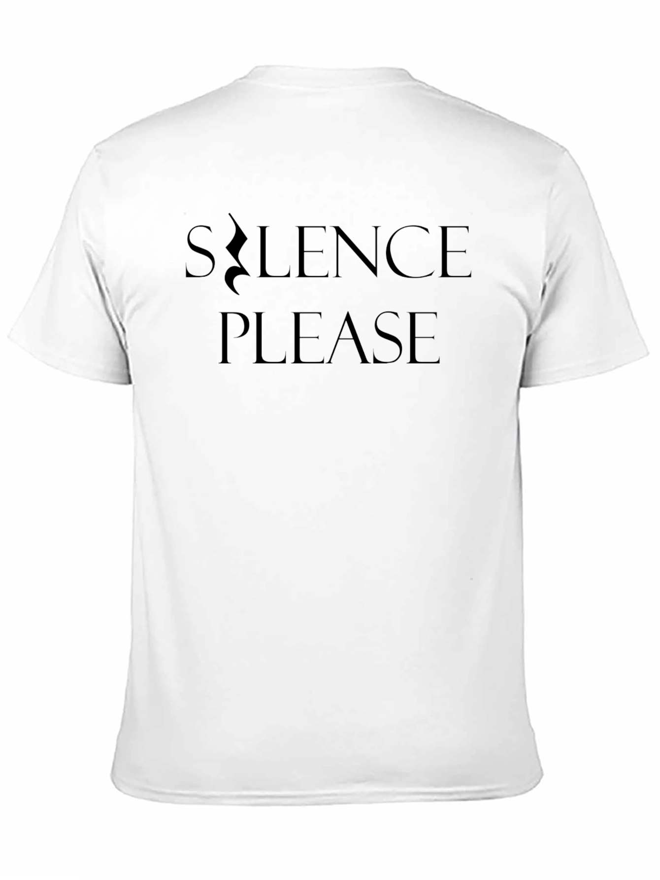 Black Silence Please Graphic Tee - Black Crew Neck Cotton T-Shirt view 11