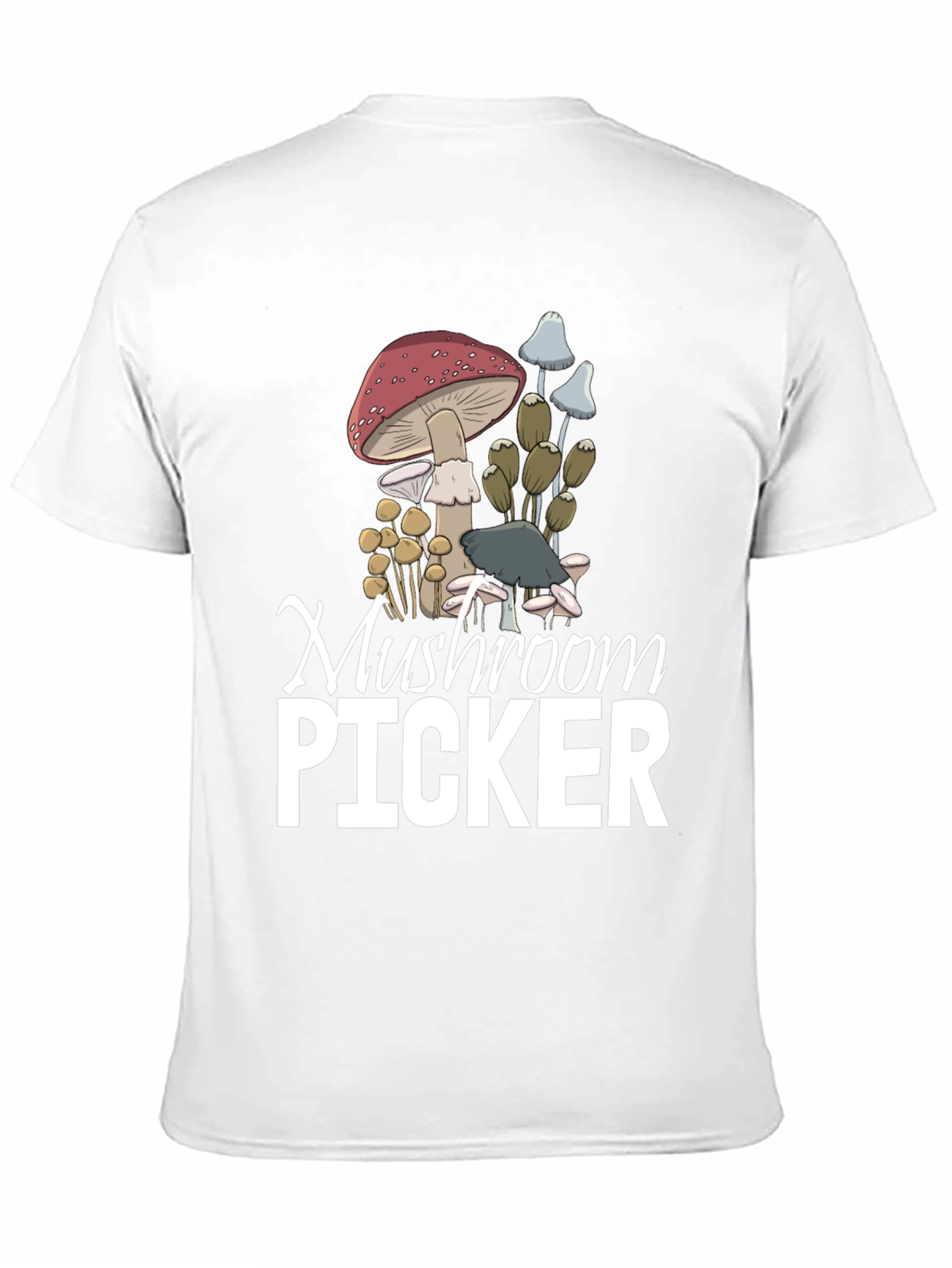 Black Mushroom Picker Graphic T-Shirt view 11