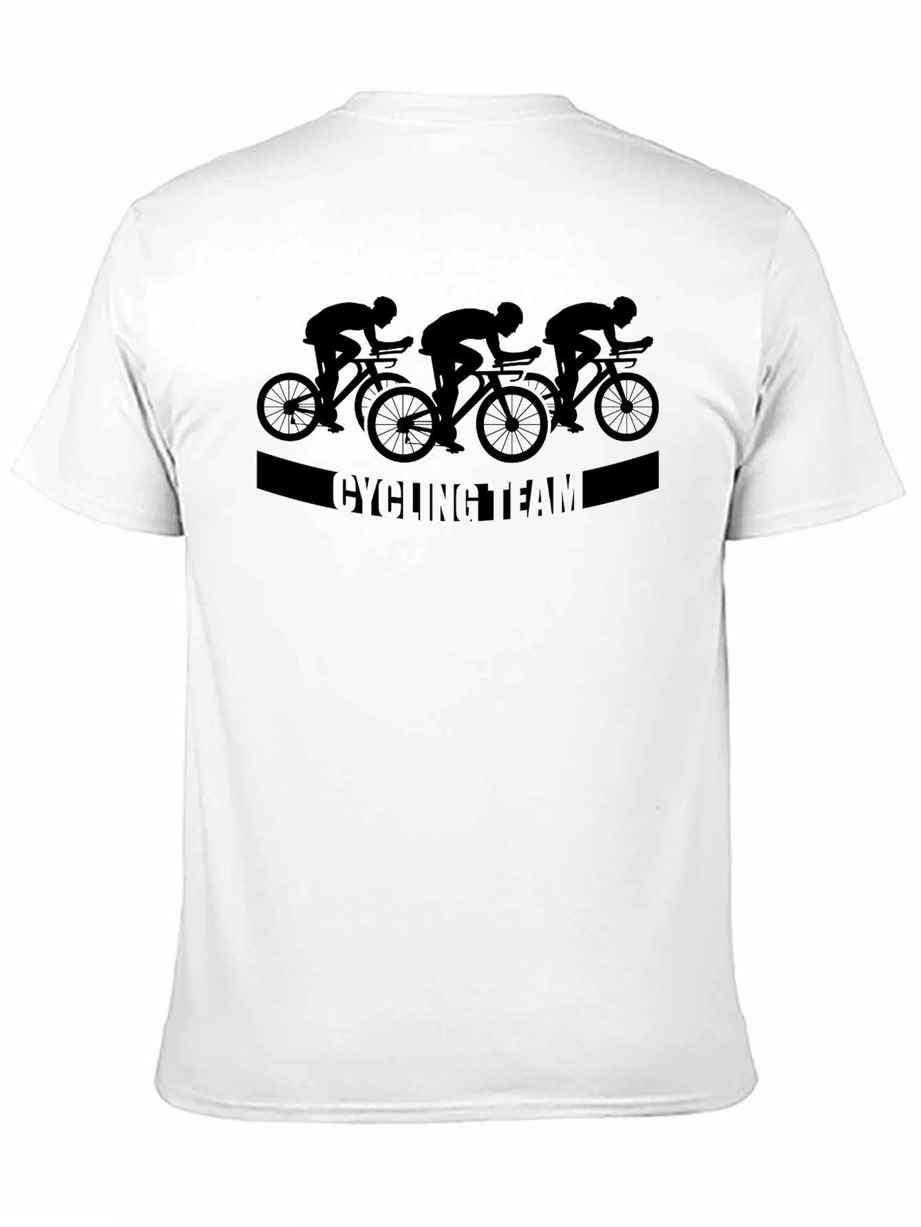 Black Cycling Team Graphic Tee - Black Cotton T-Shirt view 11