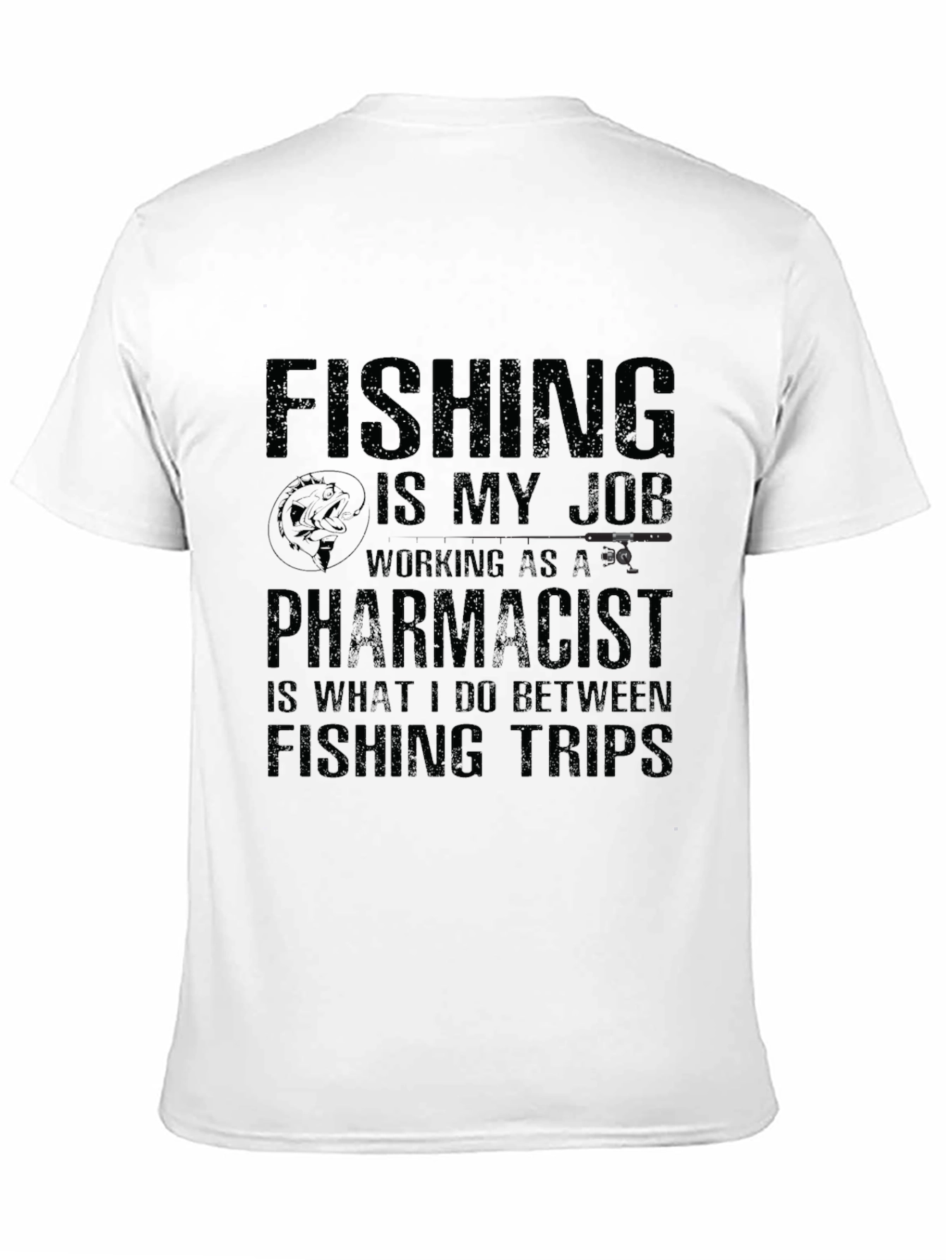 Black Fishing Pharmacist T-Shirt - Black Cotton Tee view 11