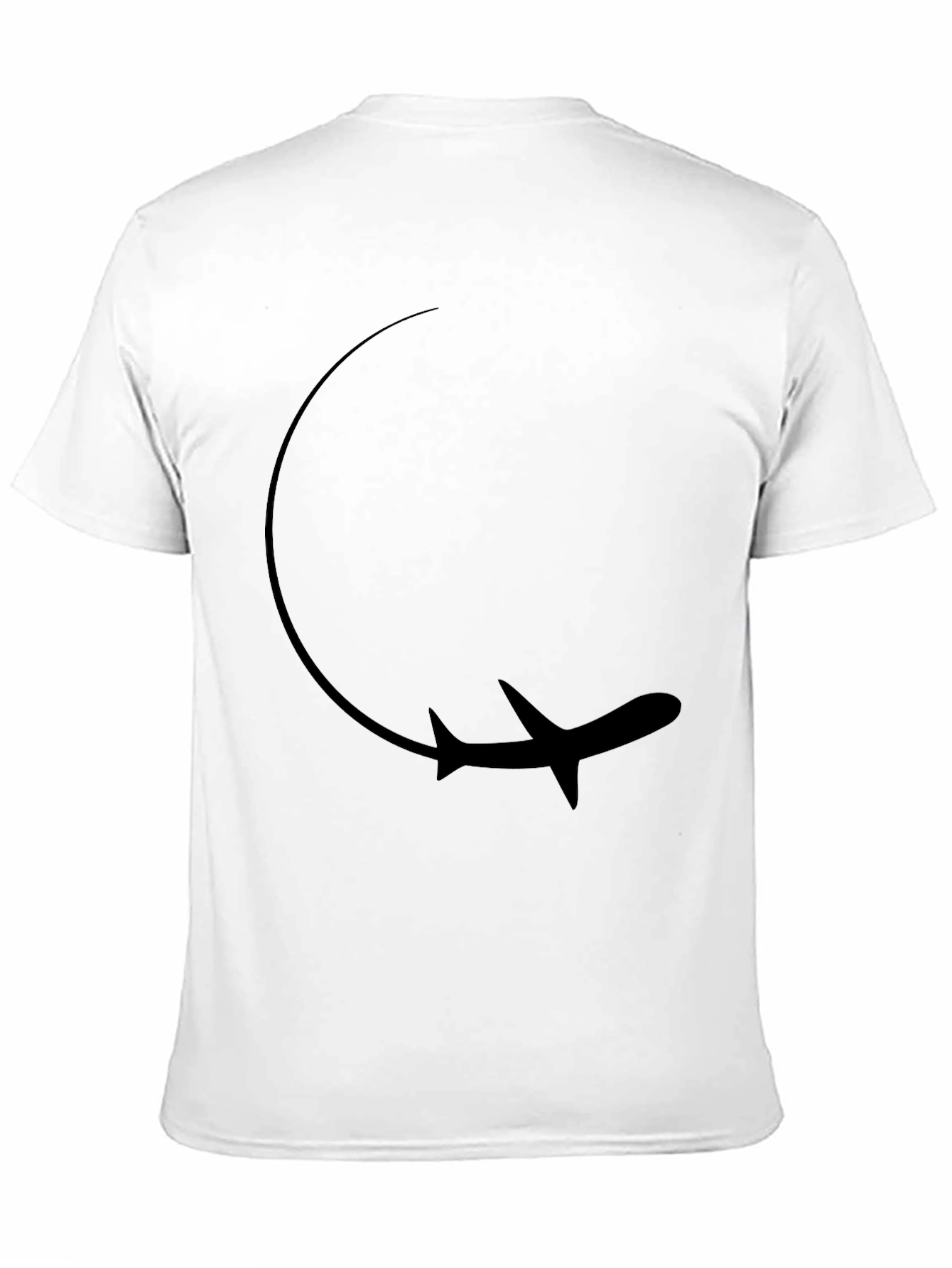 Airplane Loop Graphic Tee - Black Cotton Casual Shirt - 11