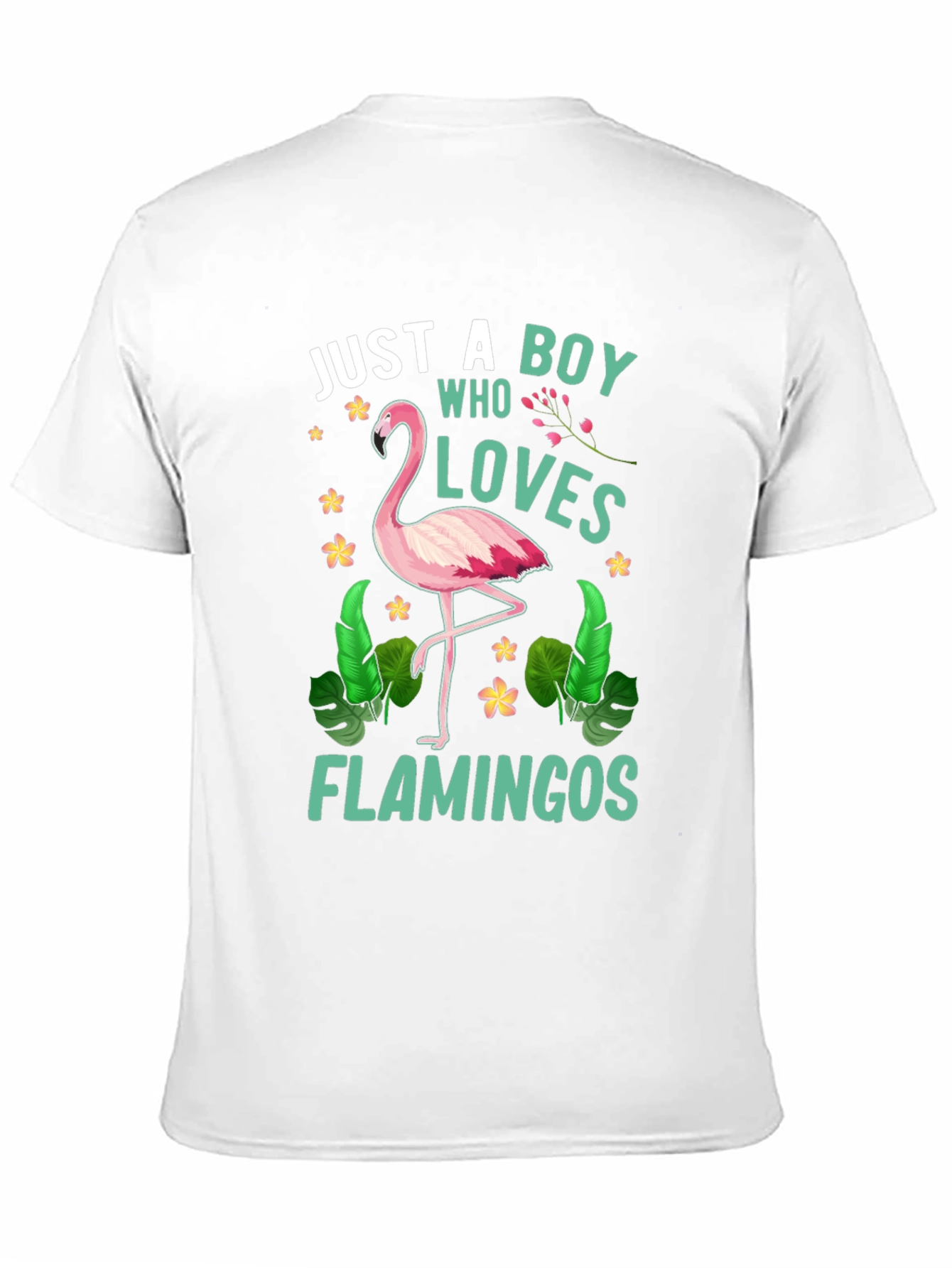 Black Just A Boy Who Loves Flamingos T-Shirt view 11