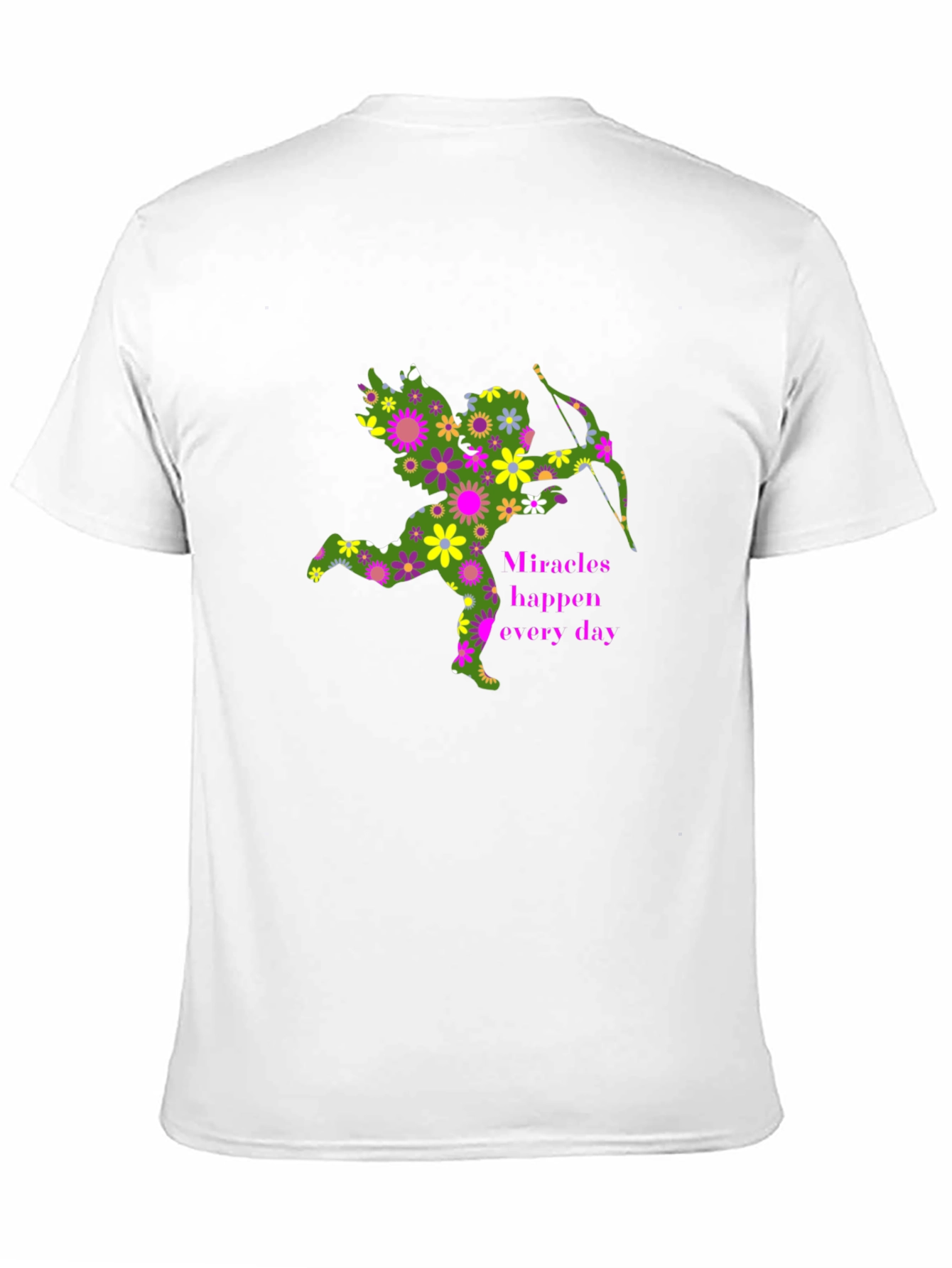 Black Floral Cupid T-Shirt - Miracles Happen view 11