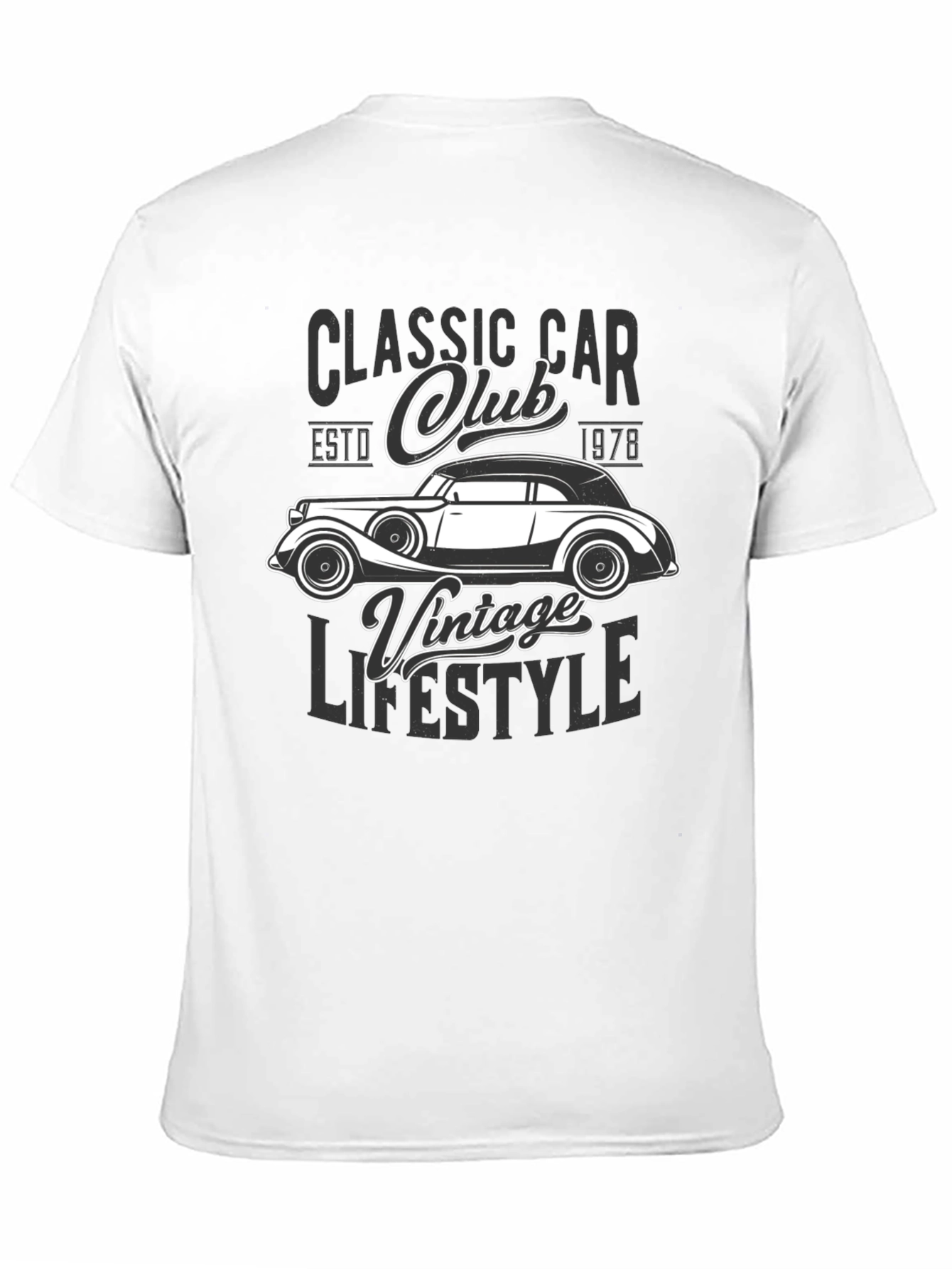 Black Classic Car Club Vintage Lifestyle Graphic T-Shirt view 11