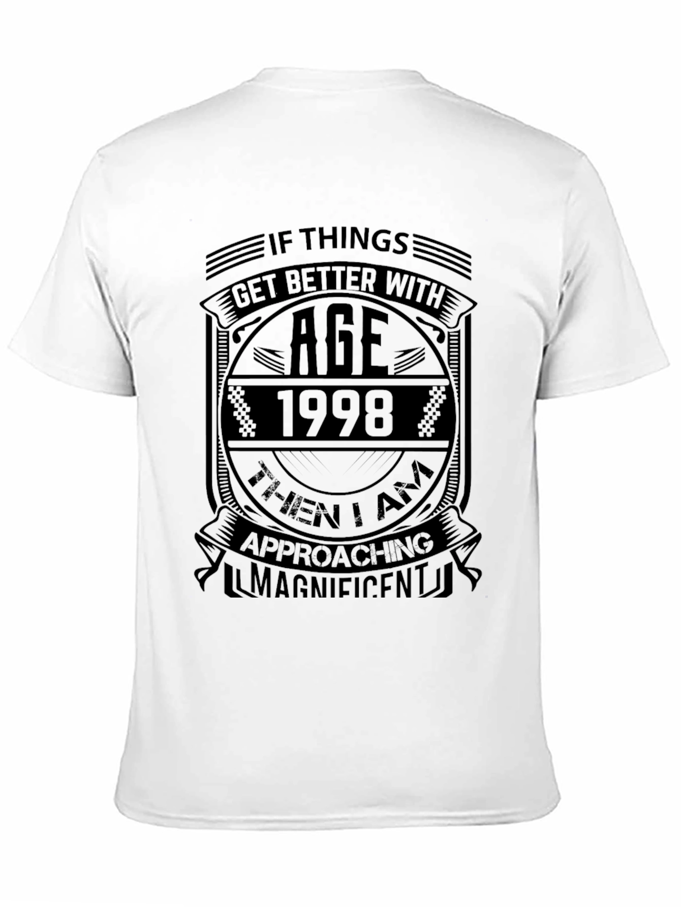 Black Vintage Age 1998 Graphic Tee - Funny Birthday T-Shirt view 11