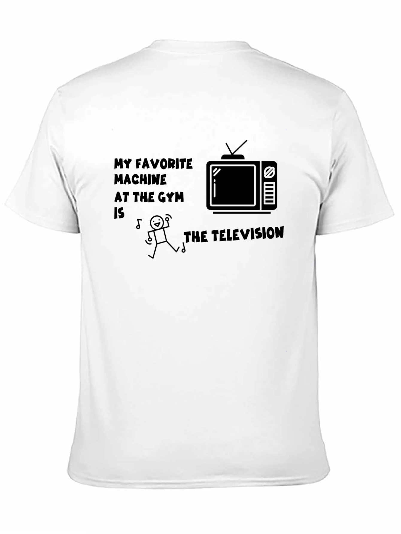 Black Funny Gym Television T-Shirt view 11