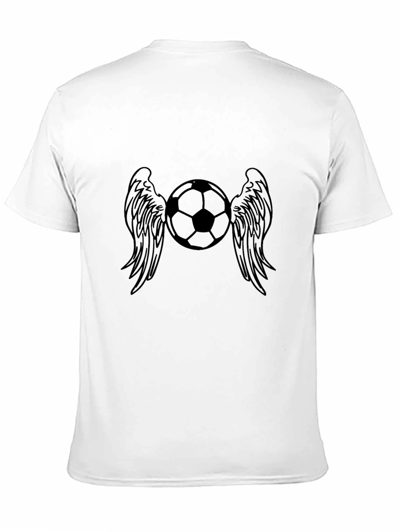Black Soccer Ball Wings Graphic Tee - Black view 11