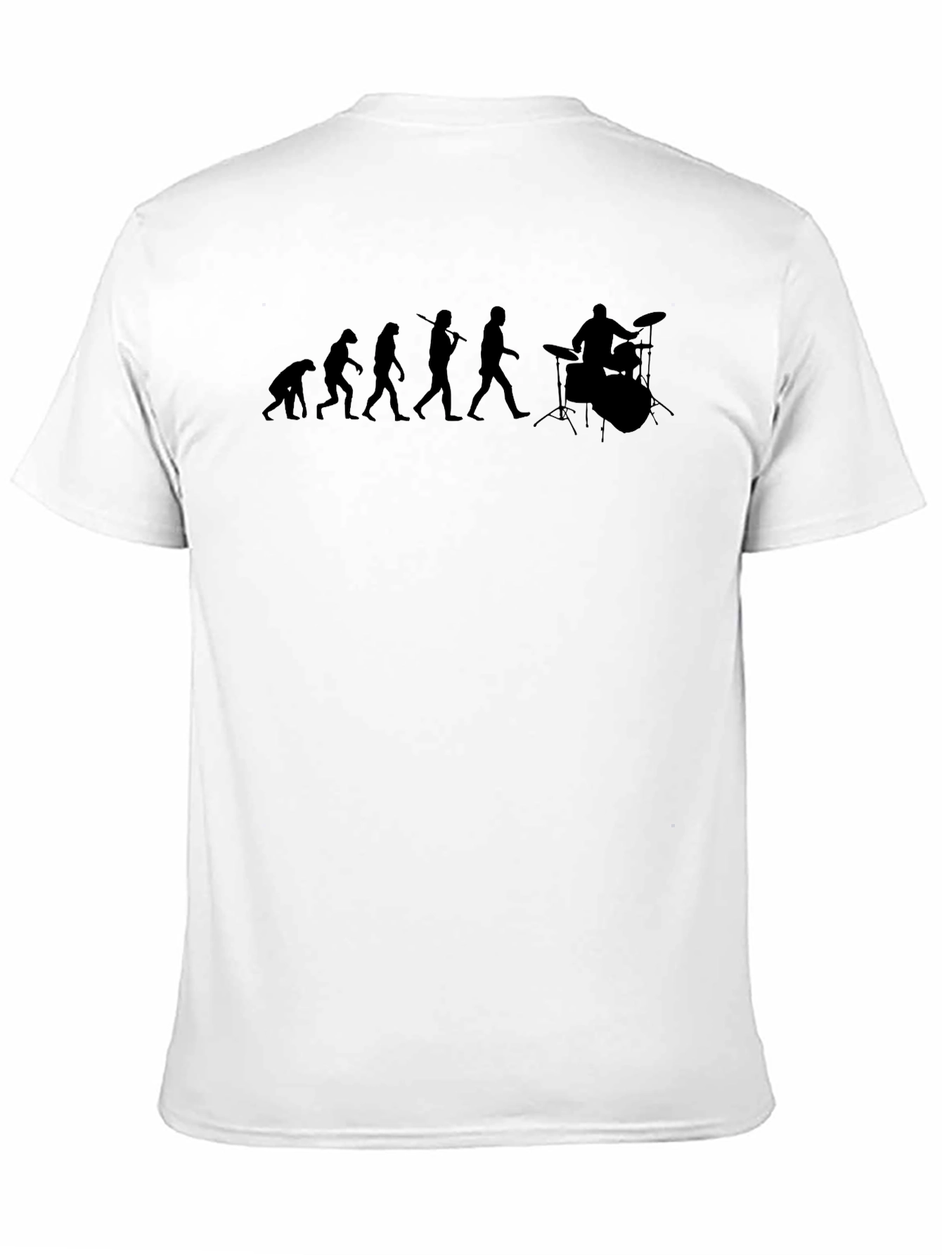Black Evolution of Drummer T-Shirt - Black Cotton Crew Neck Tee view 11
