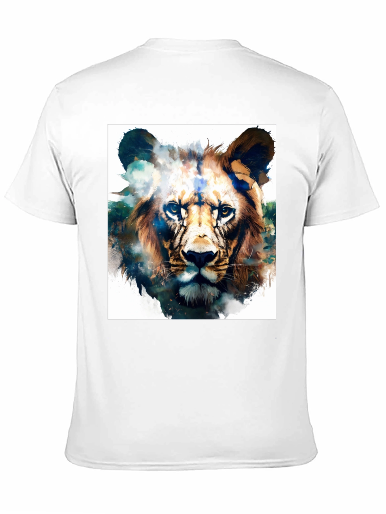Black Lion Graphic Black T-Shirt - Artistic Animal Tee view 11