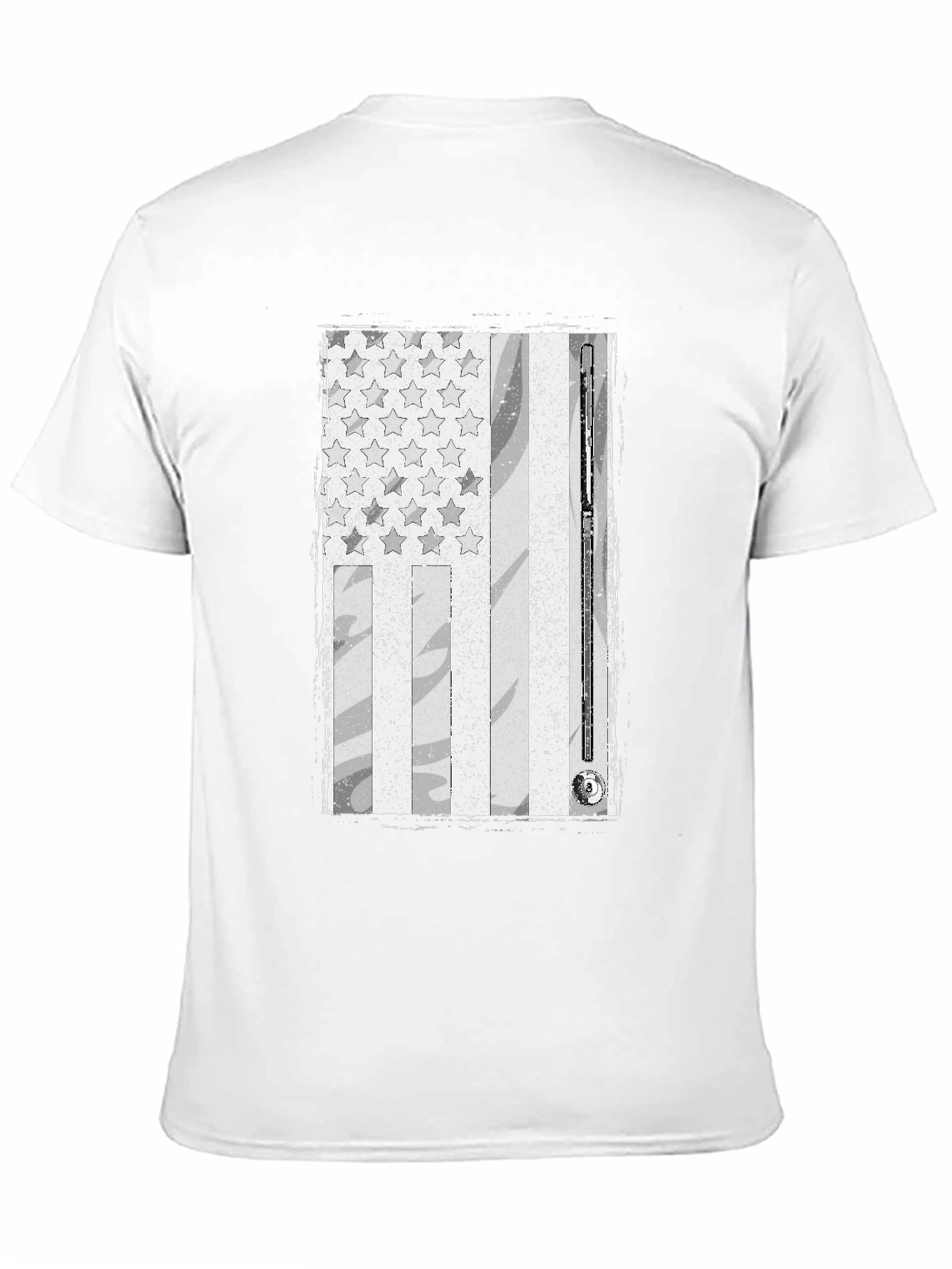 Black Distressed American Flag Billiards T-Shirt view 11