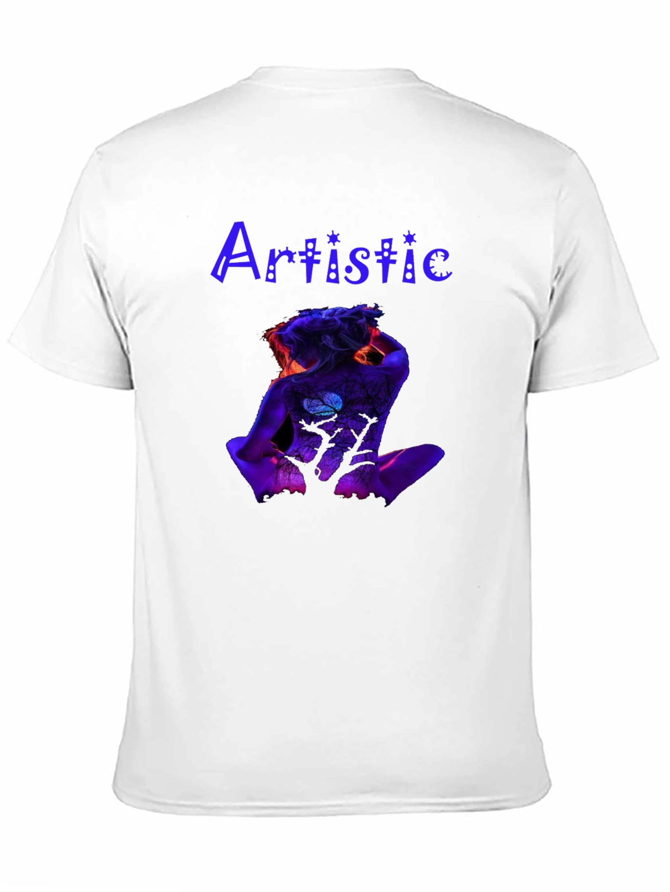 Black Artistic Body Art Print Black Tee view 11